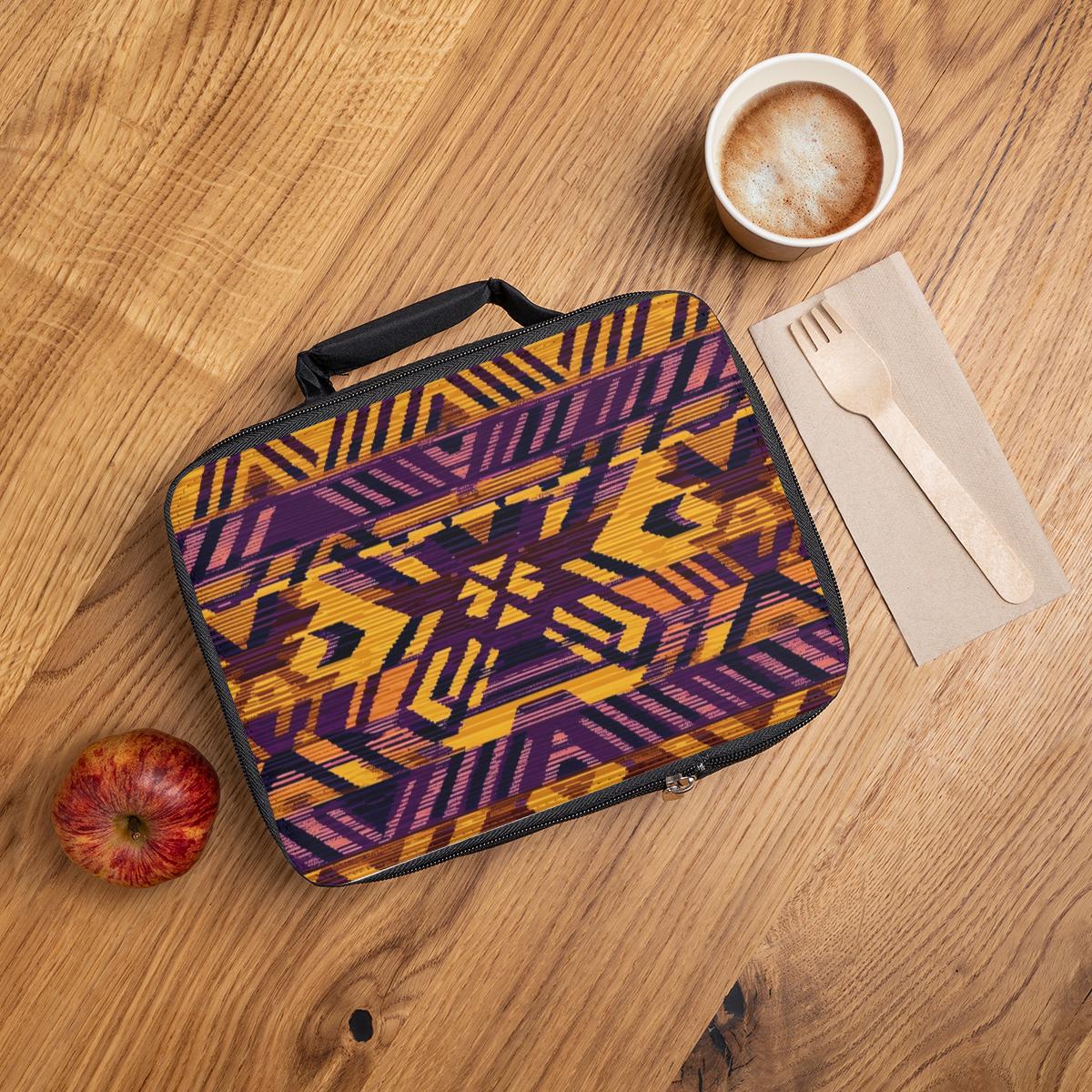 Purple Mist - Insulated Lunch Bag - African - Kenta Pattern - Lunch Bags & Boxes - KumbatiaKulture