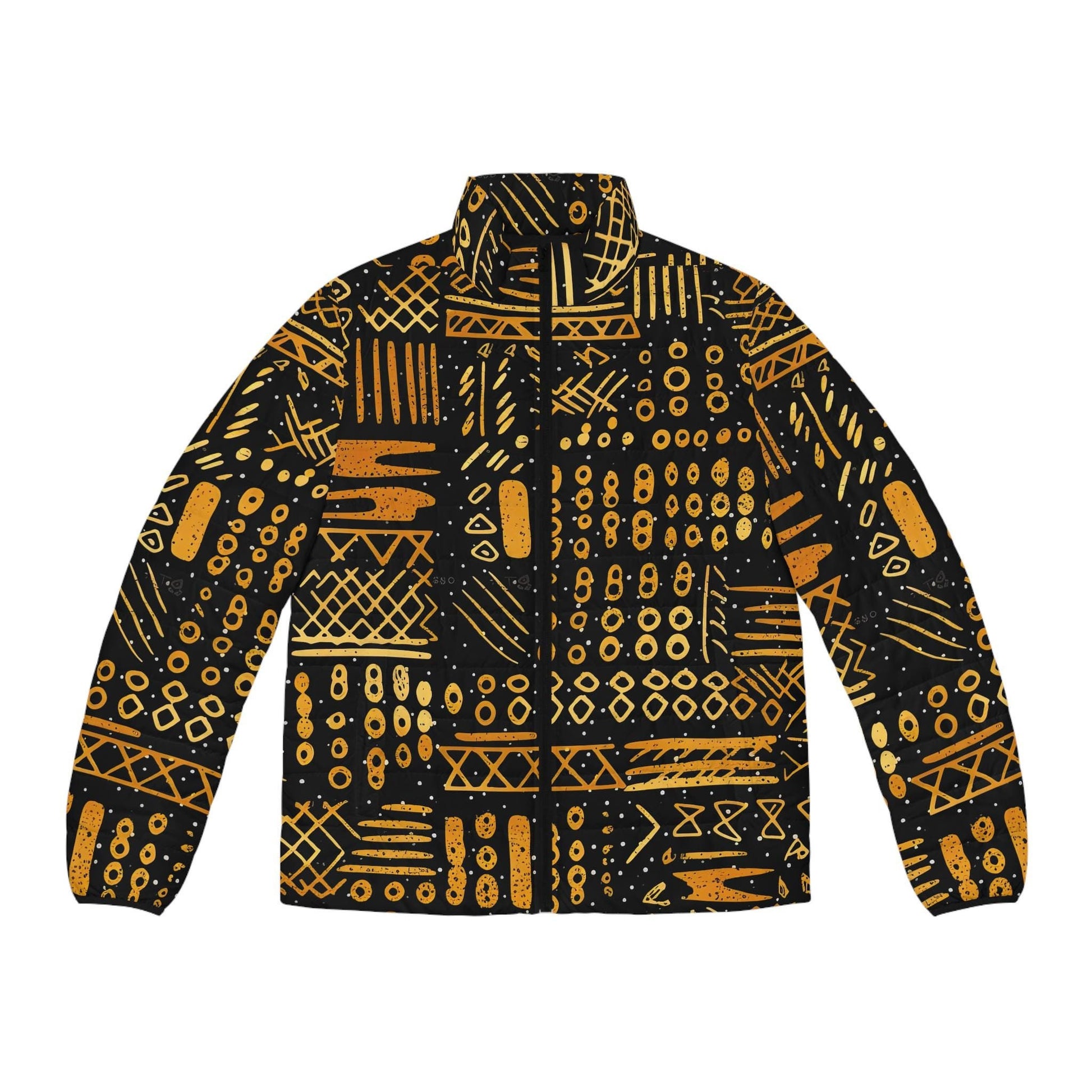 Charred Coals - Men&#39;s - Puffer Jacket - African Tribal Pattern