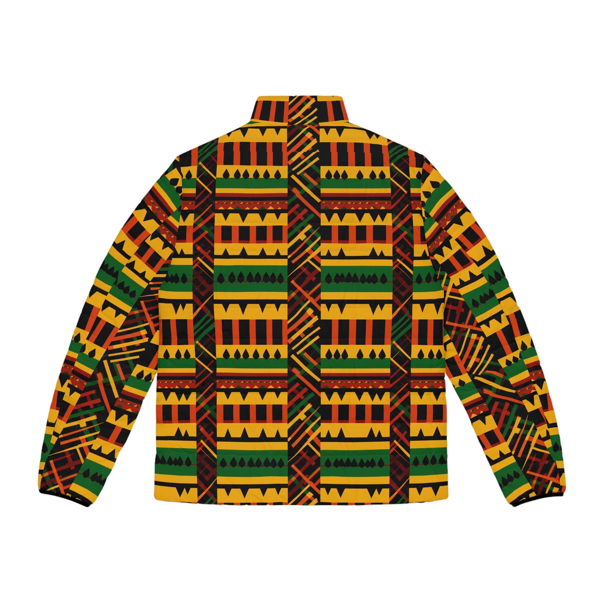 Inferno -  Mens Puffer Jacket - African Kente Pattern