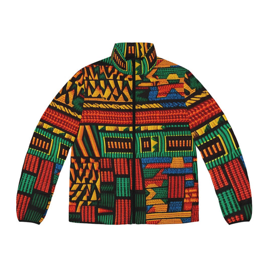 Patch Work -  Men&#39;s -  Puffer Jacket -  African  Mudcloth Pattern