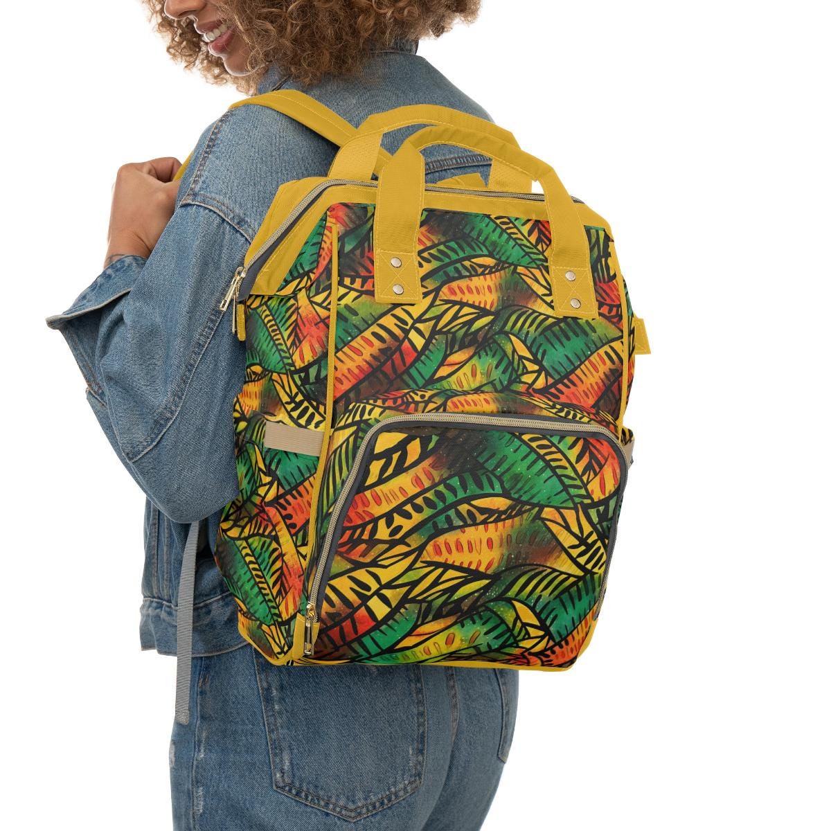 Passion Fruit - Womens - Diaper Bag - African - Kwanzaa Pattern - Backpacks - KumbatiaKulture