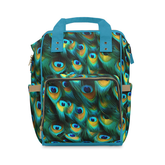 Peacock - Womens - Diaper Bag - African - Animal Print Pattern - Backpacks - KumbatiaKulture