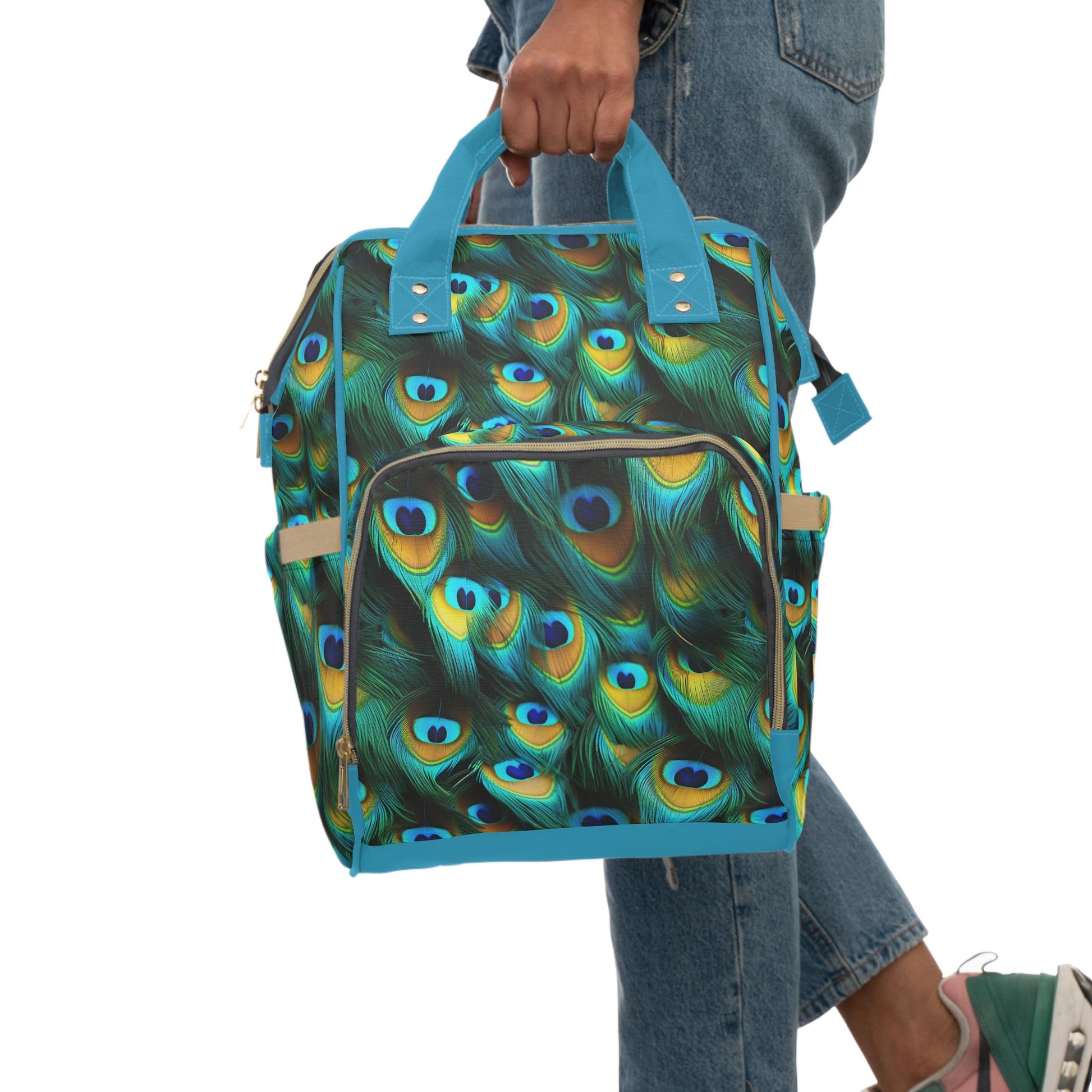 Peacock - Womens - Diaper Bag - African - Animal Print Pattern - Backpacks - KumbatiaKulture