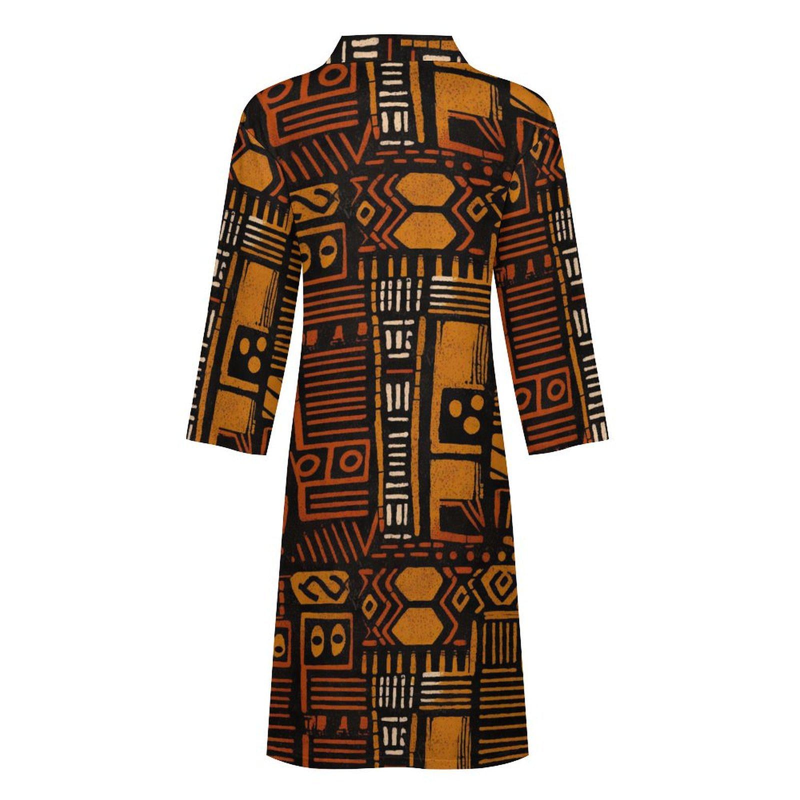 Muddy - Mens - Lightweight Bathrobe - African- Tribal Pattern - Robes - KumbatiaKulture