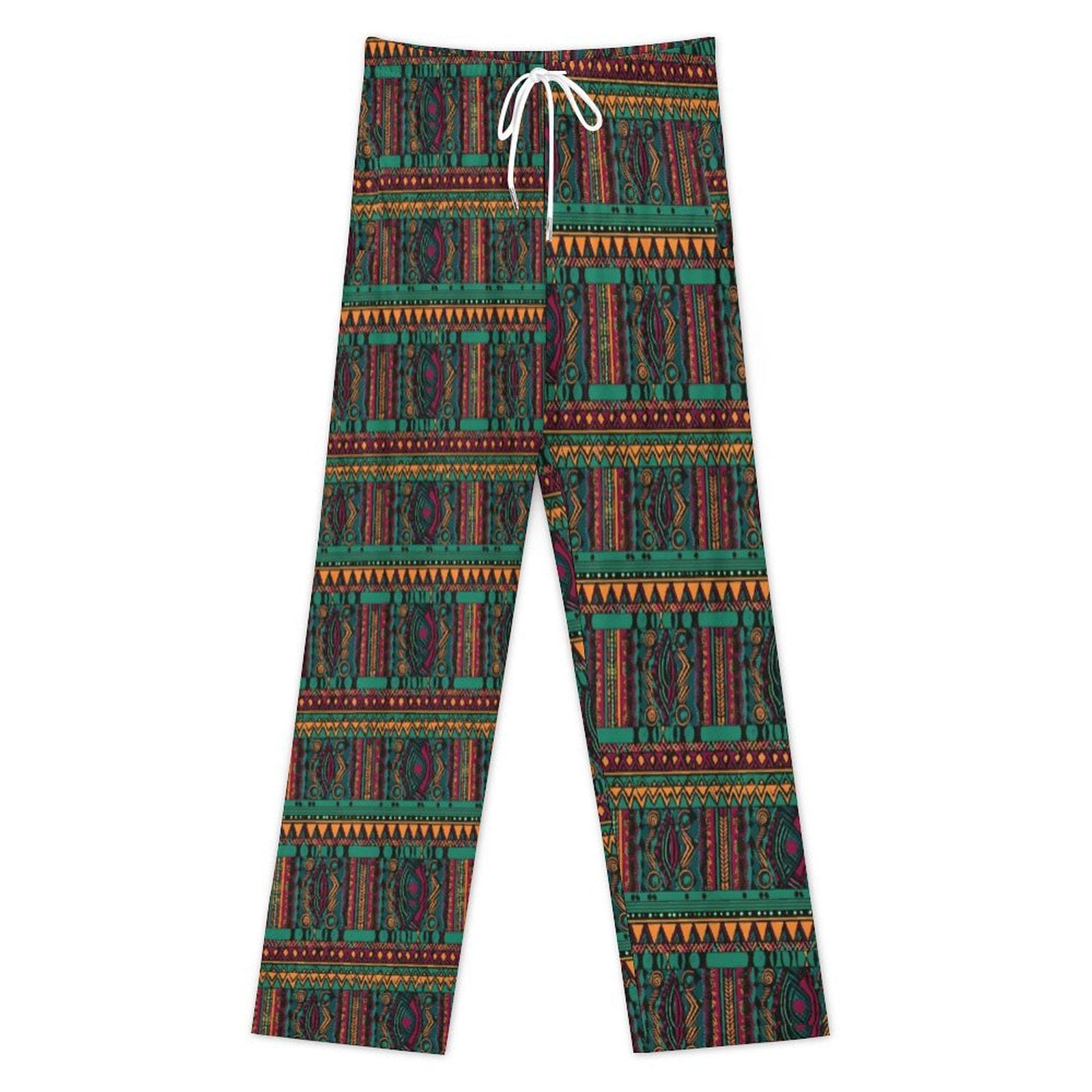 Green fields - Mens Faux Cotton Men's Pajamas Pants - African- Tribal Pattern - Pants - KumbatiaKulture