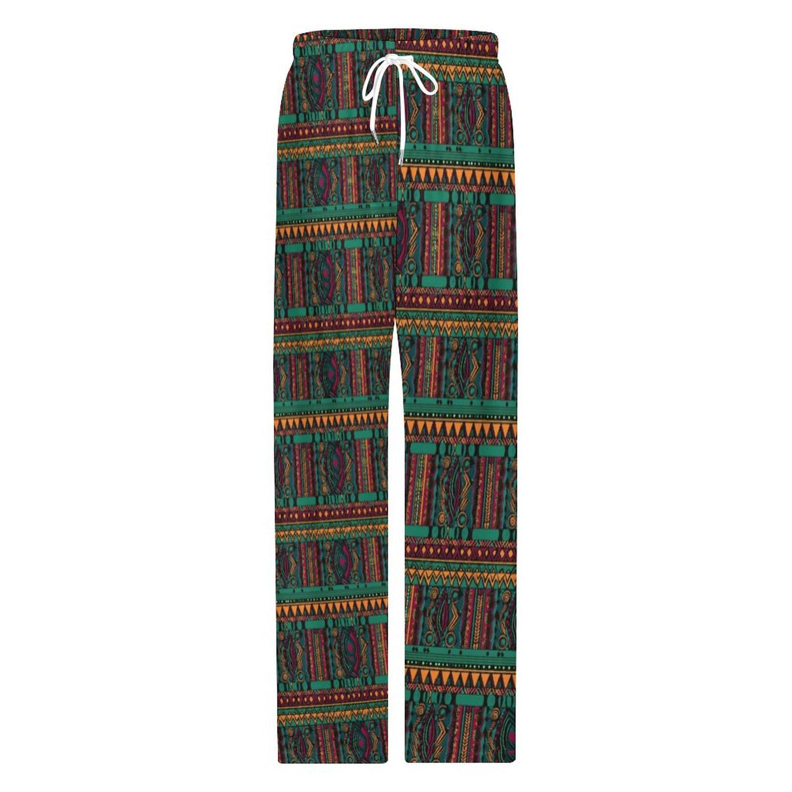 Green fields - Mens Faux Cotton Men's Pajamas Pants - African- Tribal Pattern - Pants - KumbatiaKulture