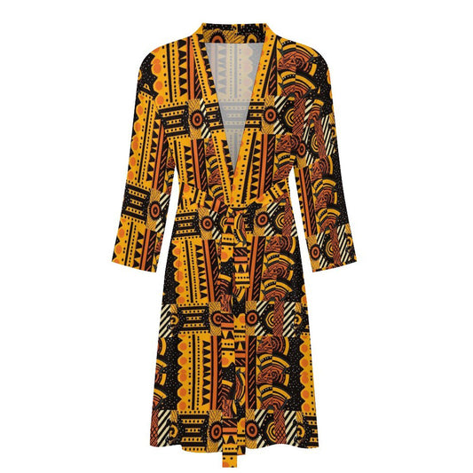 Sunset - Mens - Lightweight Bathrobe - African - Tribal Pattern - Robes - KumbatiaKulture