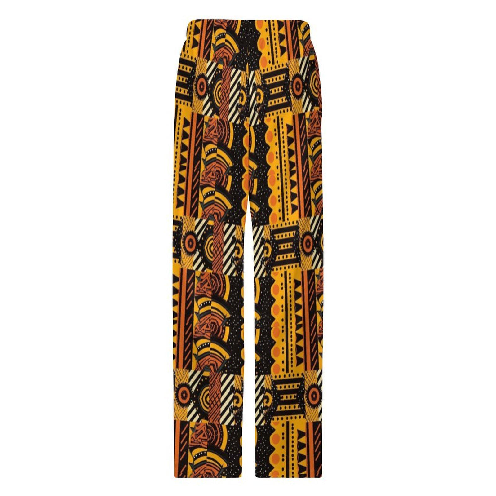 Sunset  - Mens - Faux Cotton Men&#39;s Pajamas Pants -African - Tribal Pattern