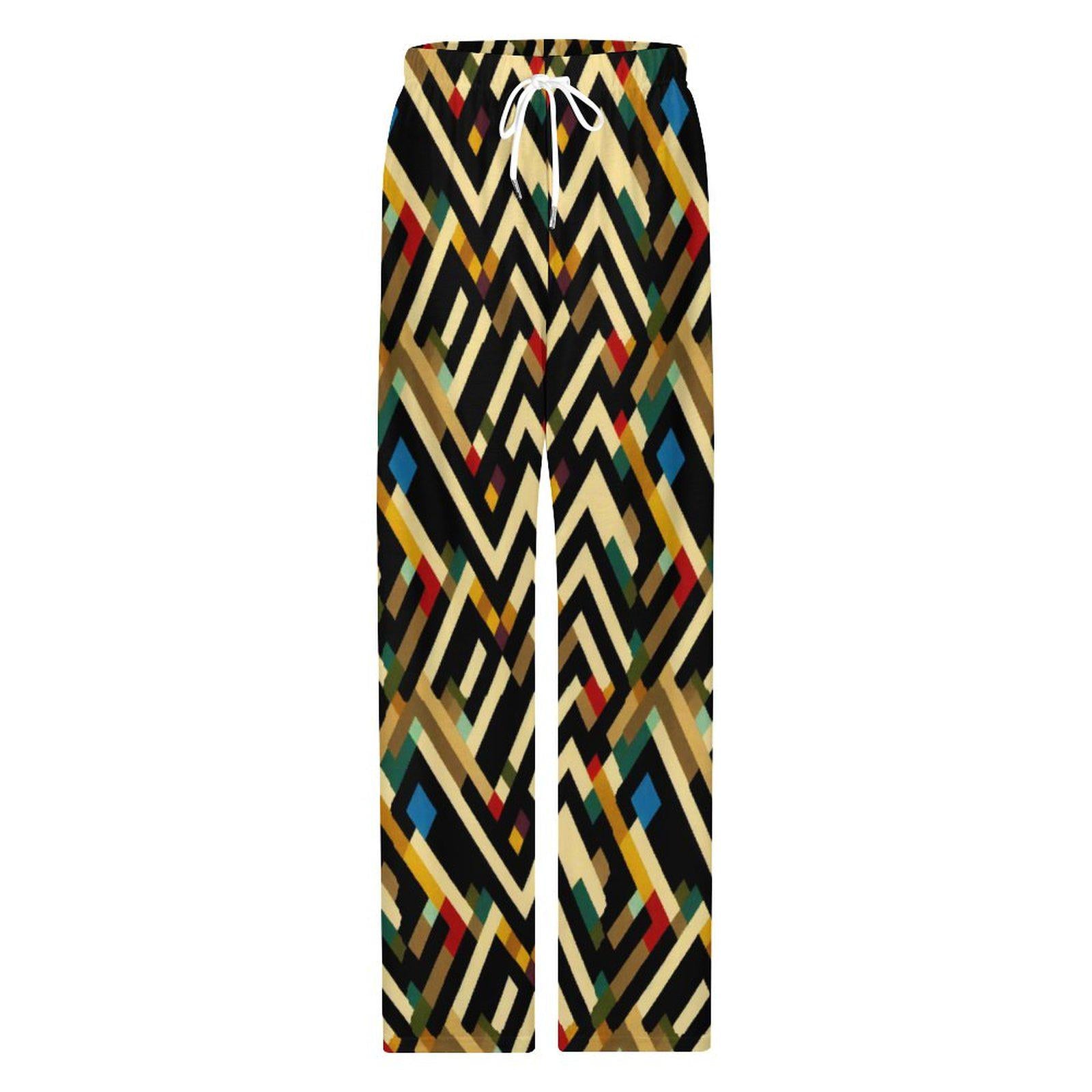 Sunset - Mens - Faux Cotton Men's Pajamas Pants - African - Tribal Pattern - Pants - KumbatiaKulture