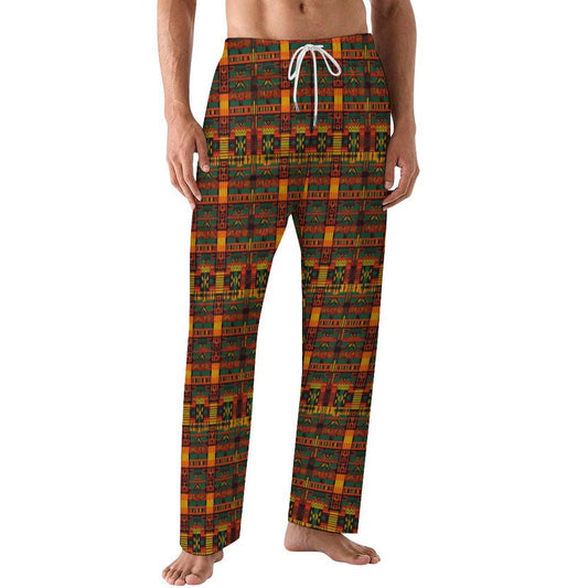 Grace - Mens - Faux Cotton Men's Pajamas Pants - African Tribal Patter - Pants - KumbatiaKulture