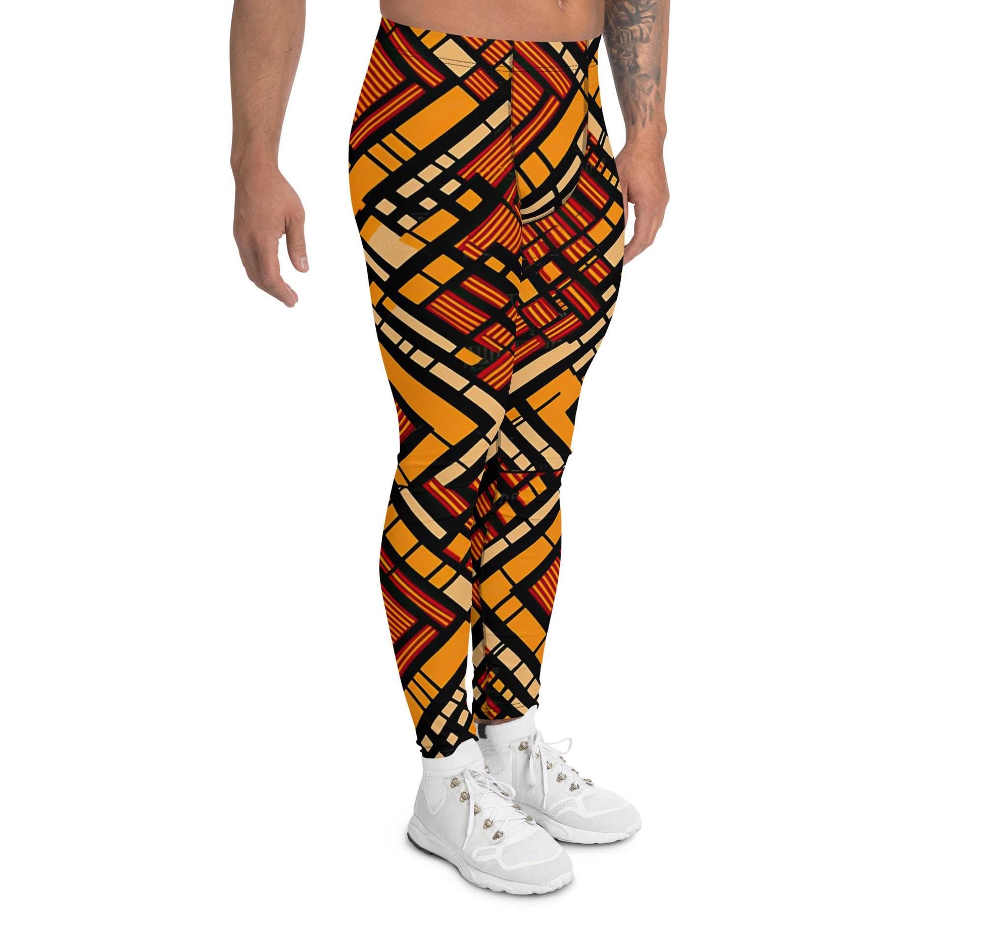 Warm up - Men&#39;s - Leggings - African - Mud Cloth Pattern