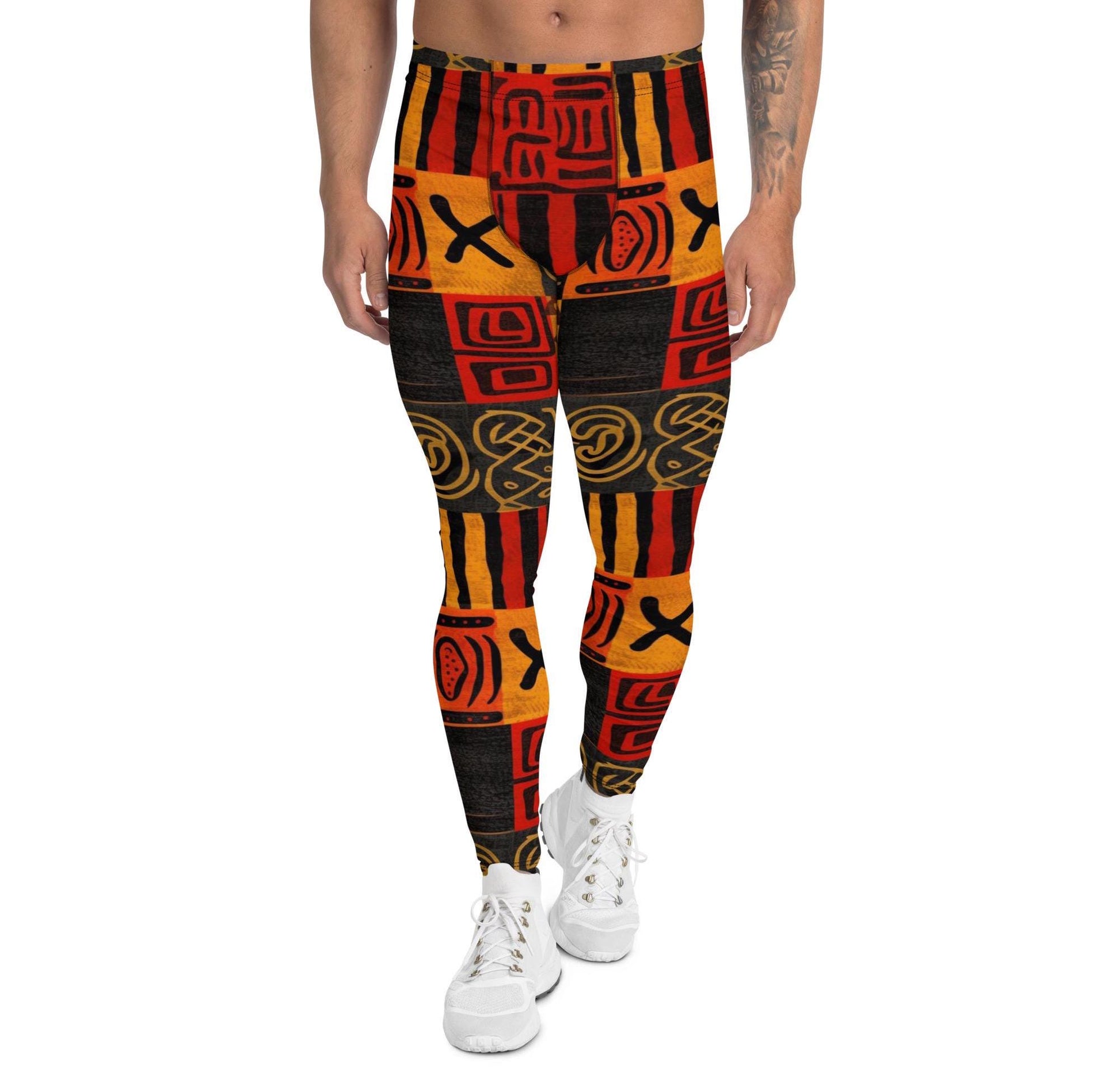 Heat - Men&#39;s Leggings - African Mud cloth Pattern