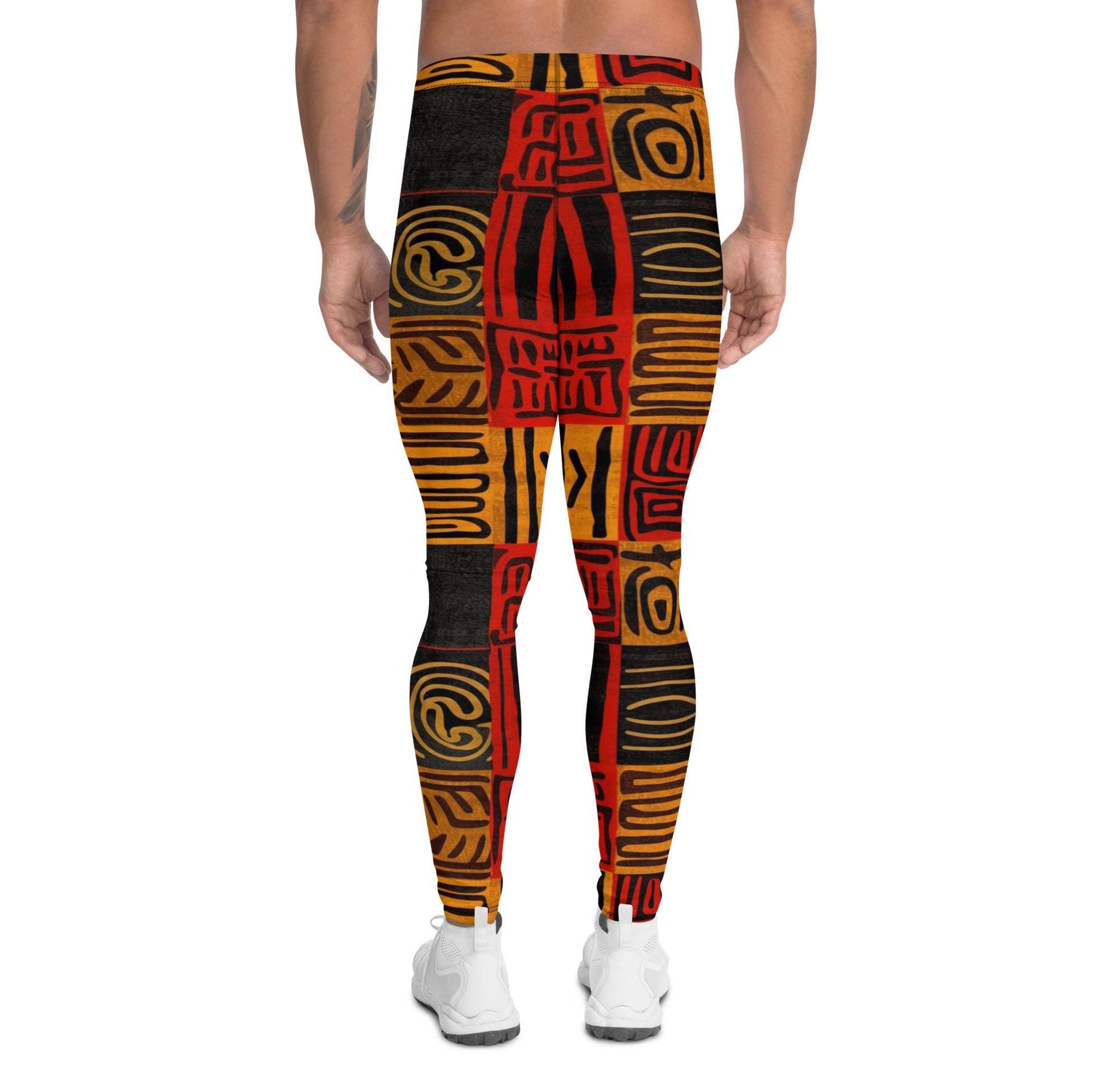 Heat - Men&#39;s Leggings - African Mud cloth Pattern