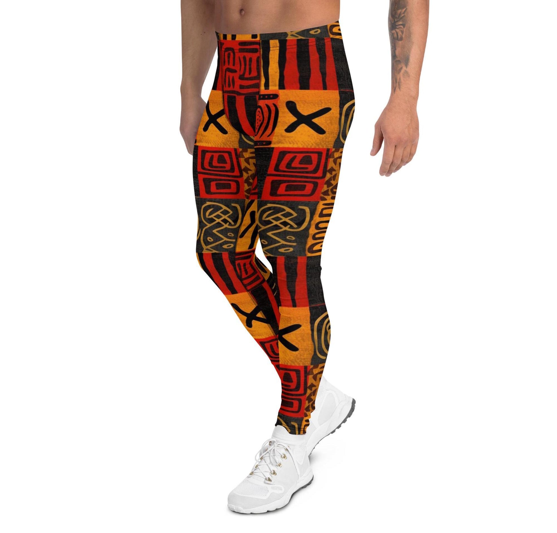 Heat - Men&#39;s Leggings - African Mud cloth Pattern