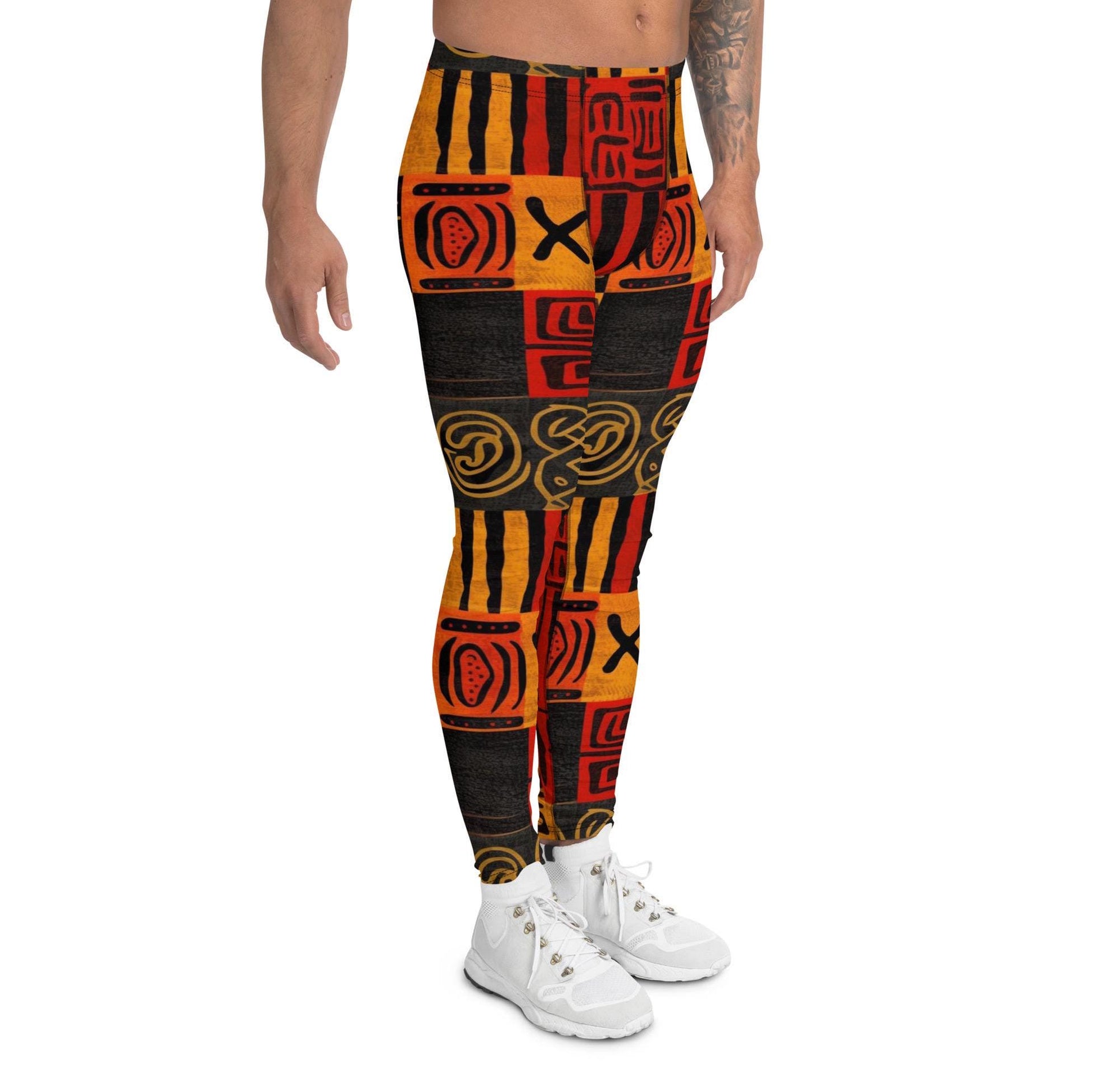 Heat - Men&#39;s Leggings - African Mud cloth Pattern