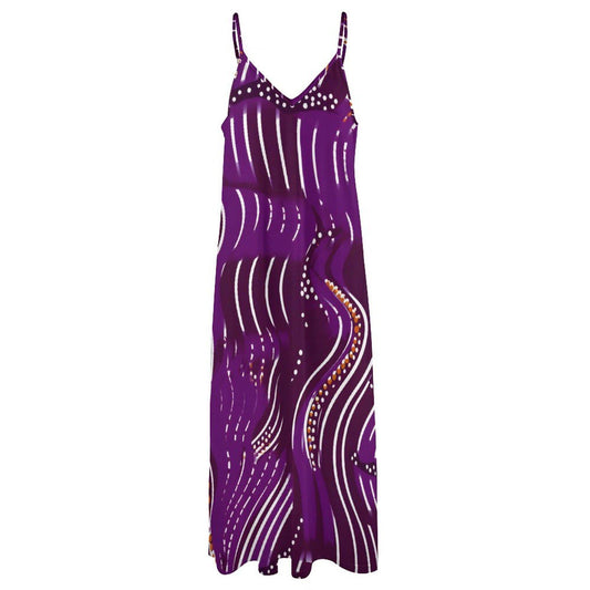 Zambarau - Ankle-length Slip Dress = African Ankara Pattern