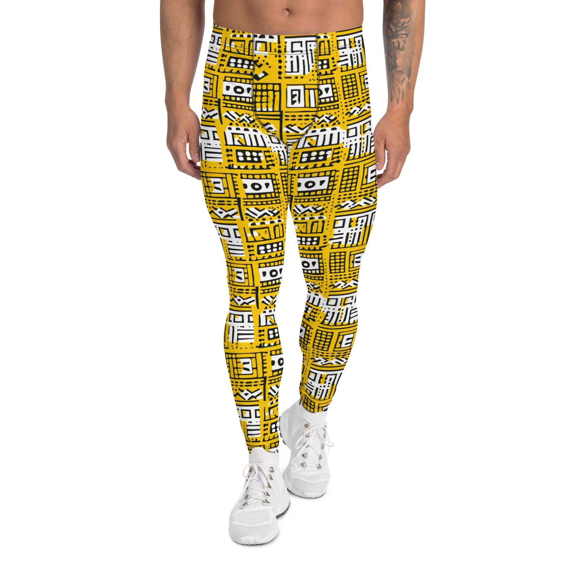 Manjano - Men&#39;s Leggings - African - Mudcloth Pattern