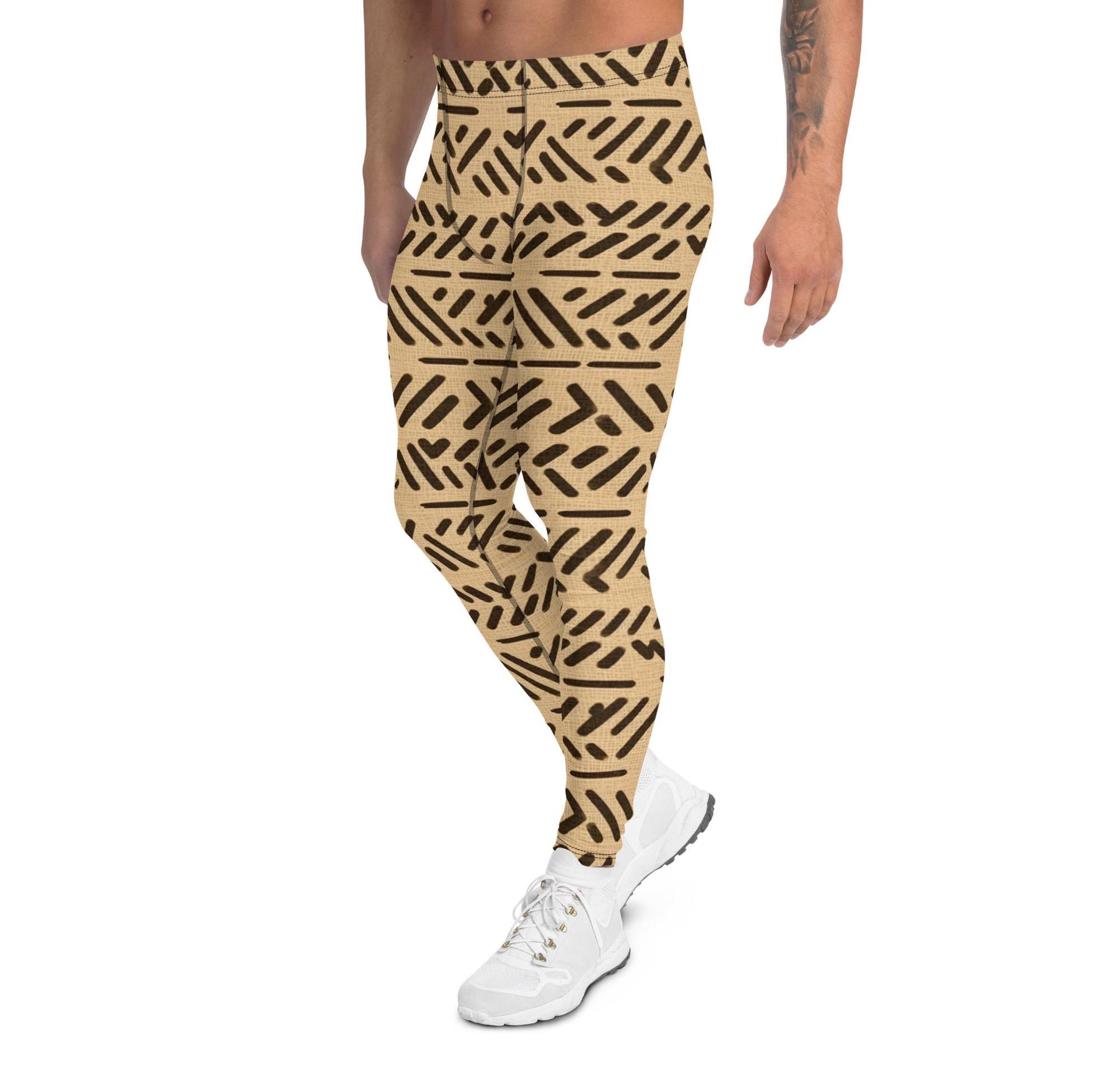 Breige - Men&#39;s Leggings - African Mud cloth Pattern