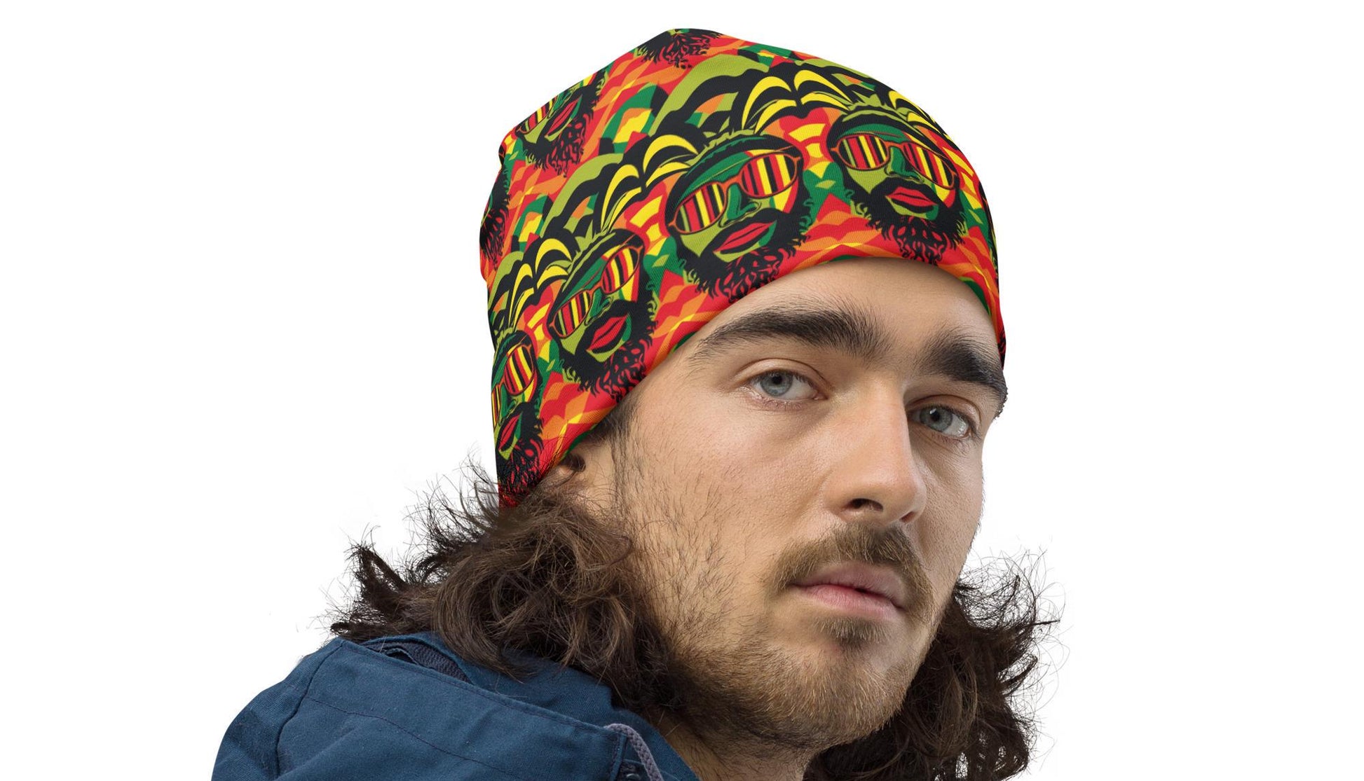 Rasta -Mens -  Beanie - Jamaican Pattern