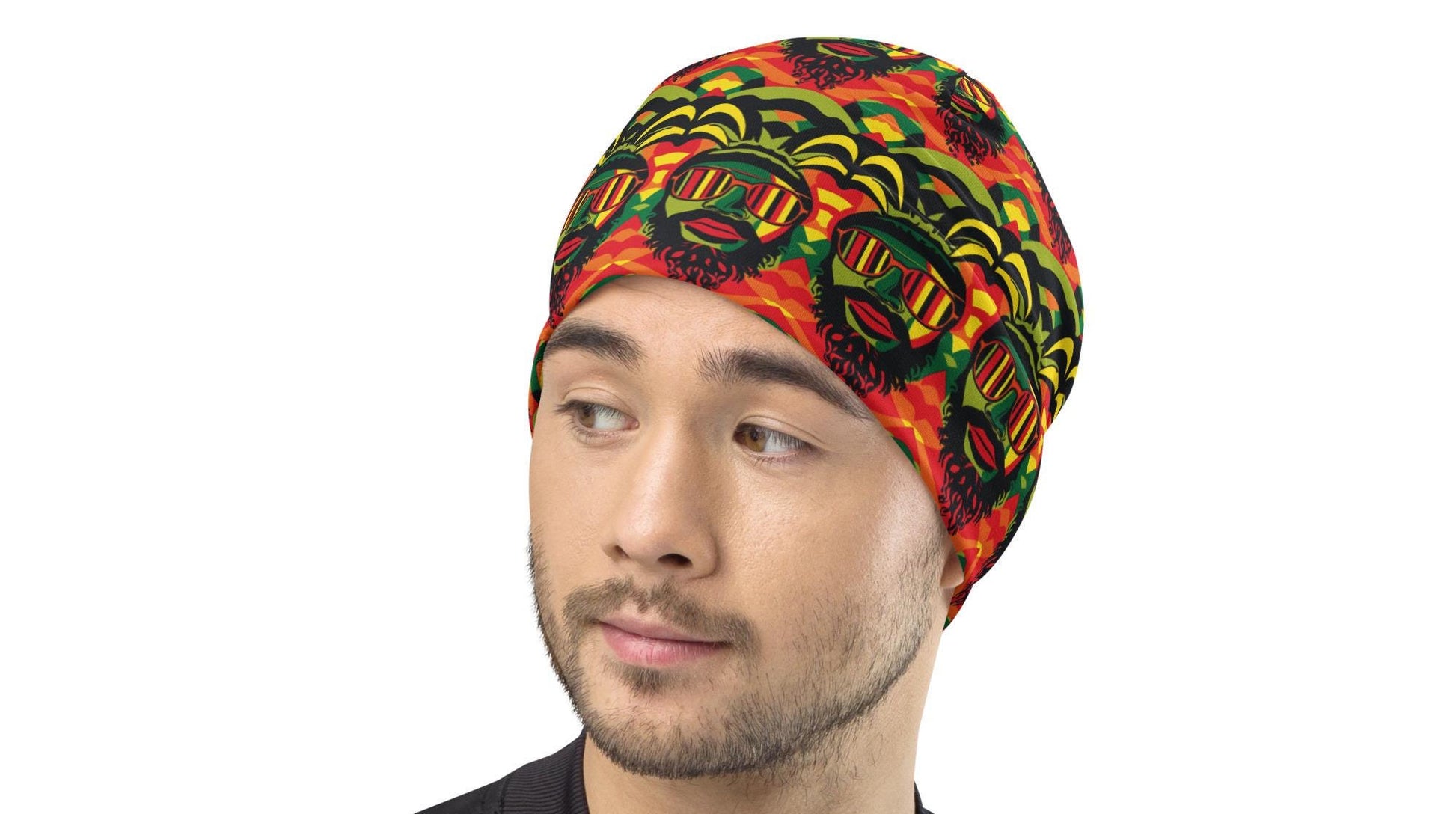 Rasta -Mens -  Beanie - Jamaican Pattern