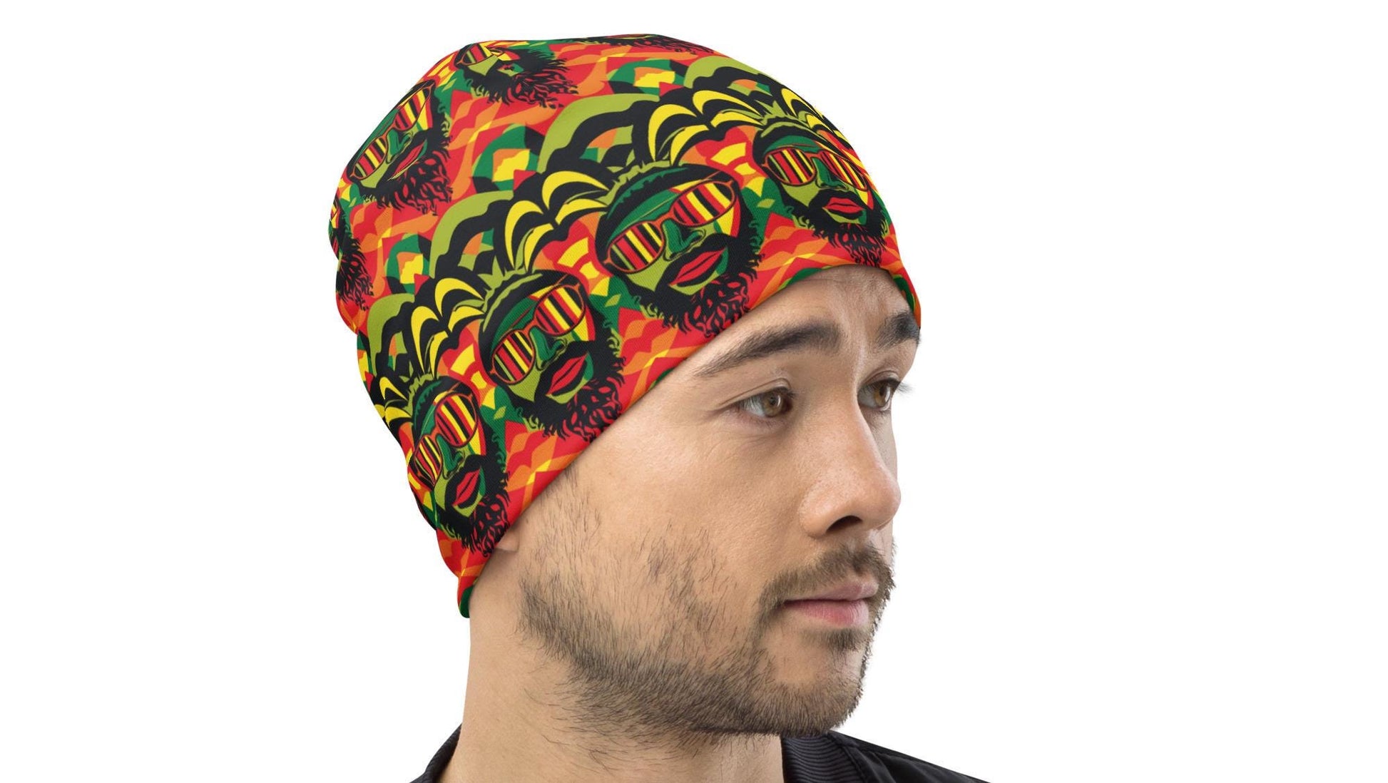 Rasta -Mens -  Beanie - Jamaican Pattern