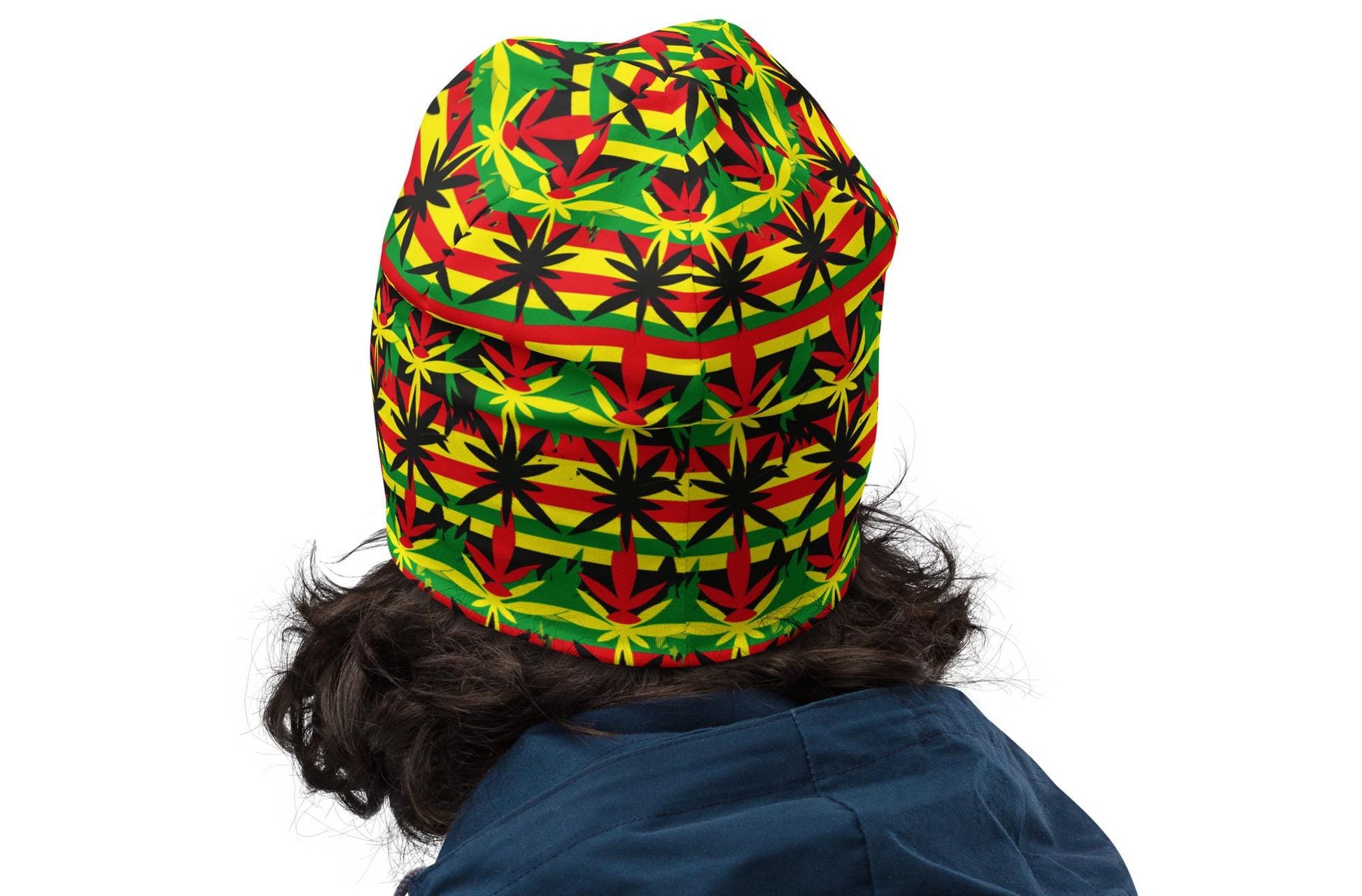 Paradise - Mens Beanie - Jamaican- Rastafarian Pattern