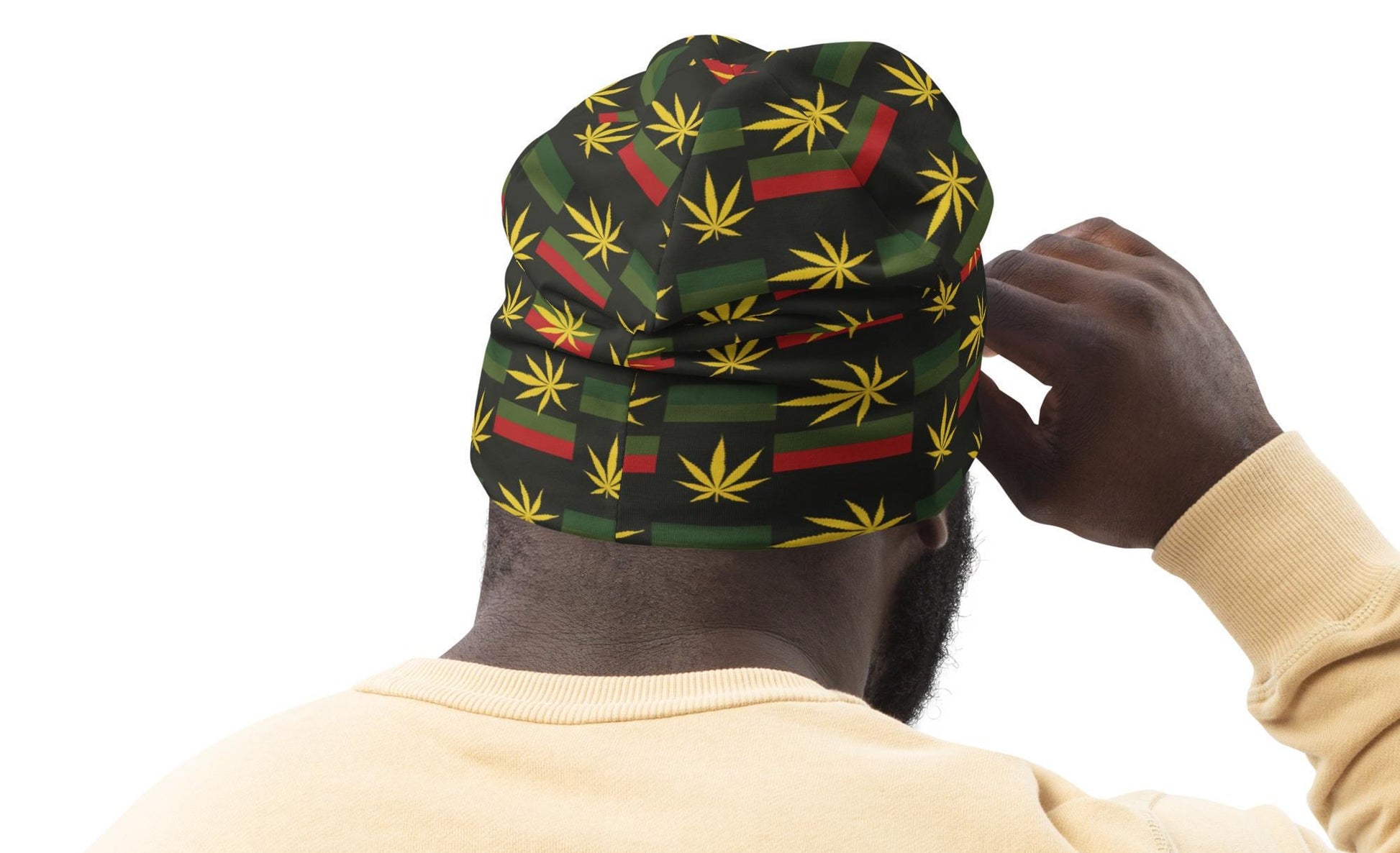 Jammin - Mens - Beanie - Jamaican - Rastafarian Pattern