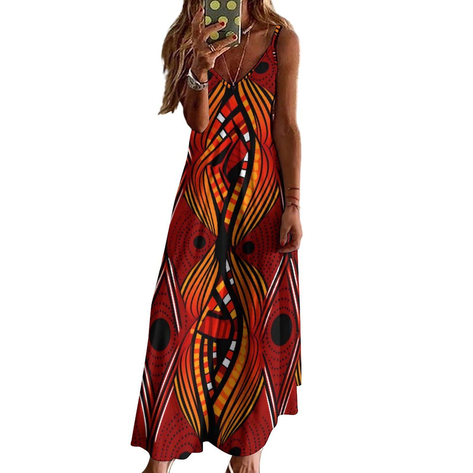 PuPa - Womens - Ankle-length Slip Dress - African - Ankara Pattern