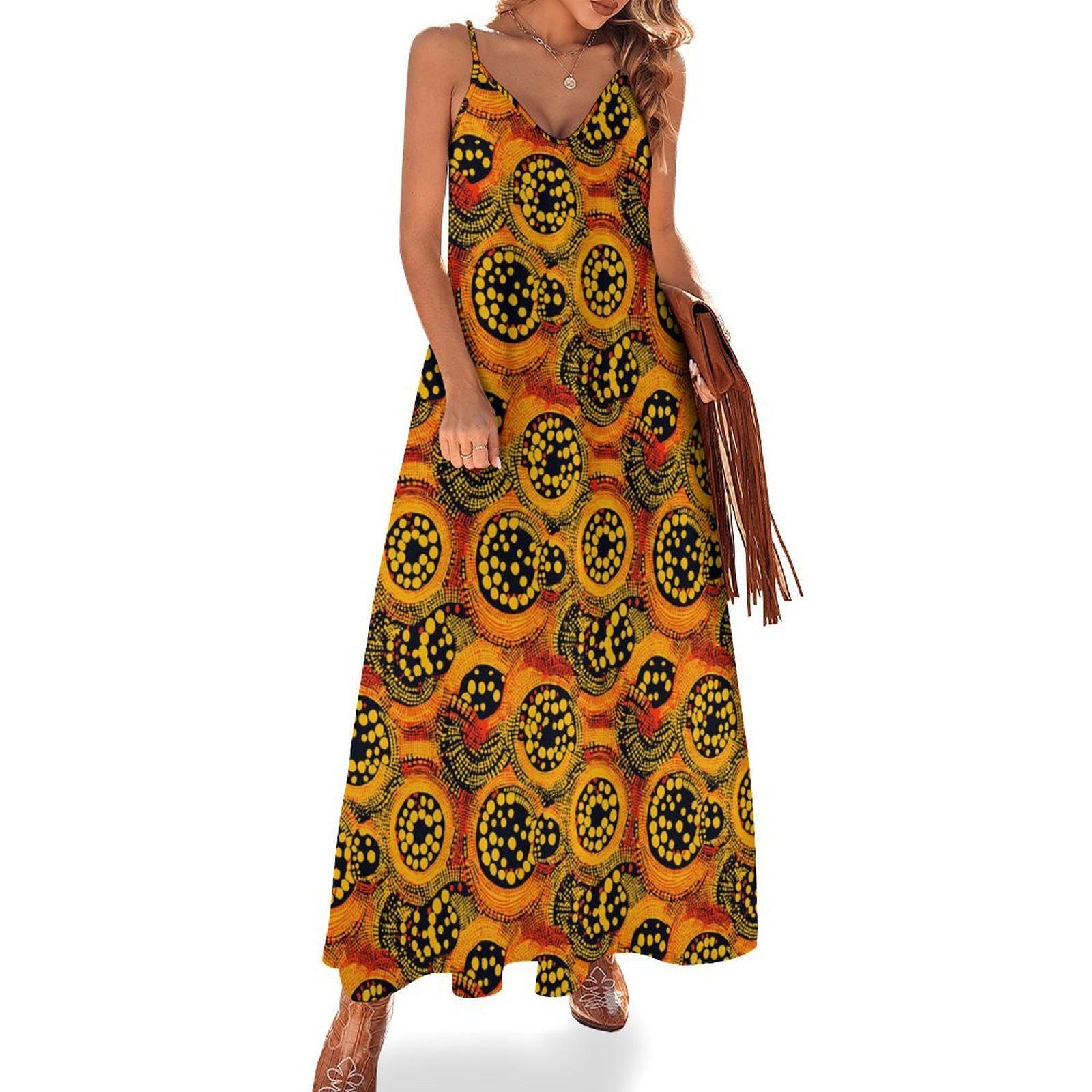 Zofiira - Womens - Ankle-length Slip Dress - African - Ankara Pattern - Dresses - KumbatiaKulture