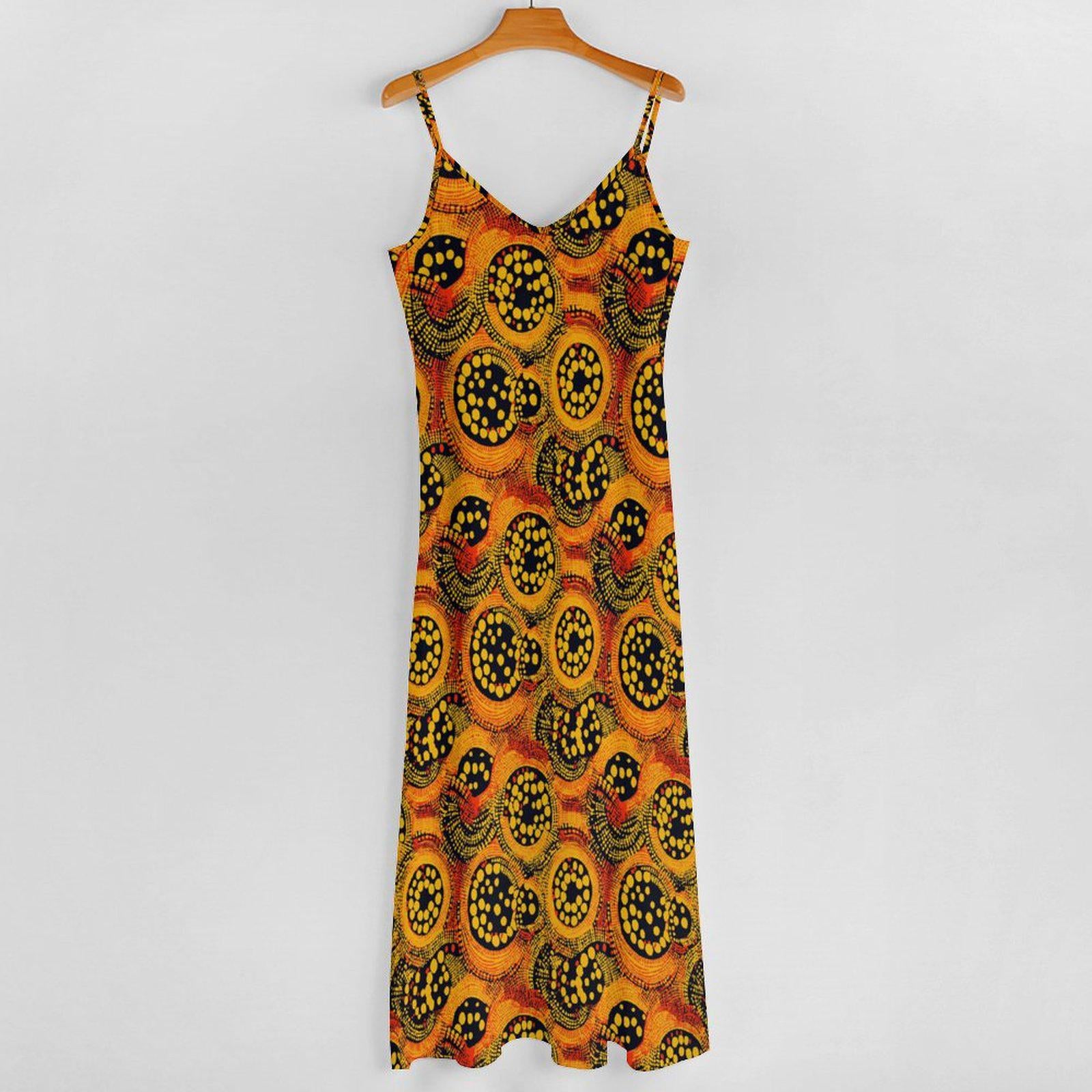 Zofiira - Womens - Ankle-length Slip Dress - African - Ankara Pattern - Dresses - KumbatiaKulture