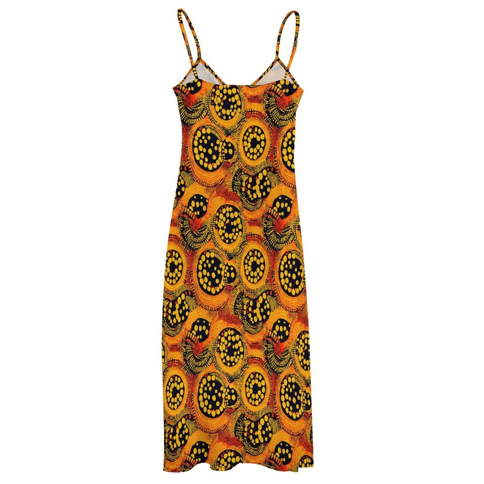 Zofiira - Womens - Ankle-length Slip Dress - African - Ankara Pattern - Dresses - KumbatiaKulture