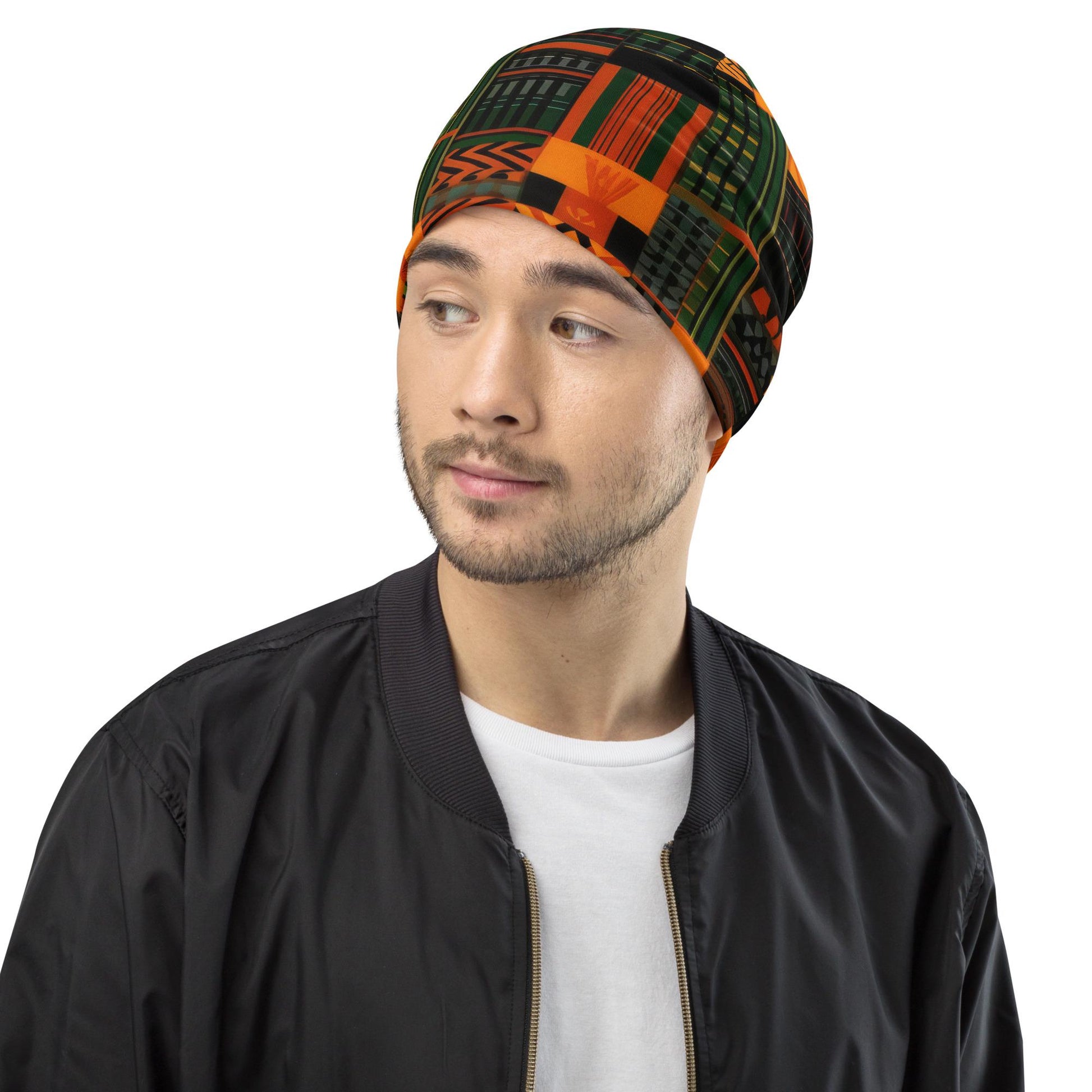 Chilly Days - Mens Beanie - African Kente Pattern