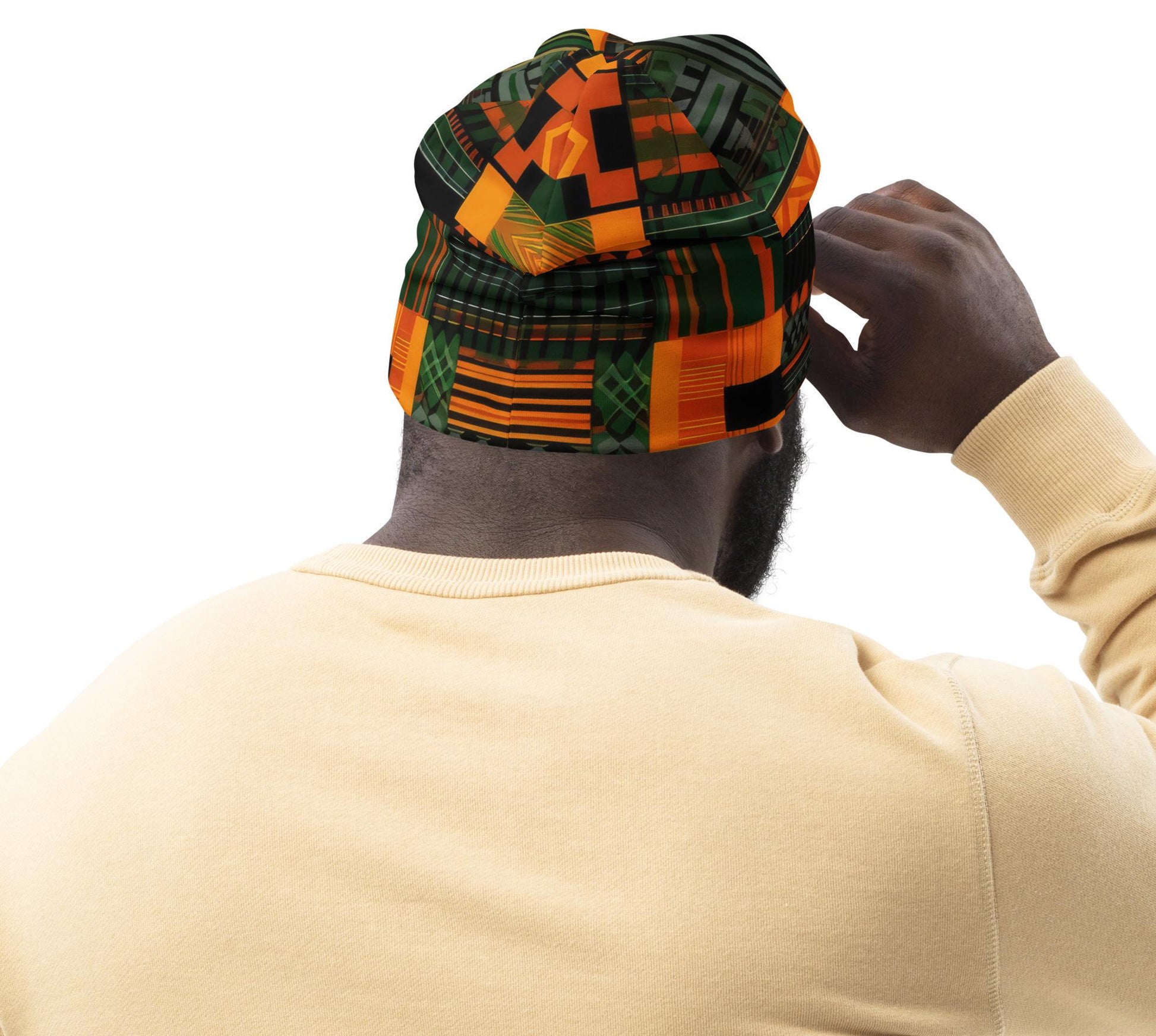 Chilly Days - Mens Beanie - African Kente Pattern