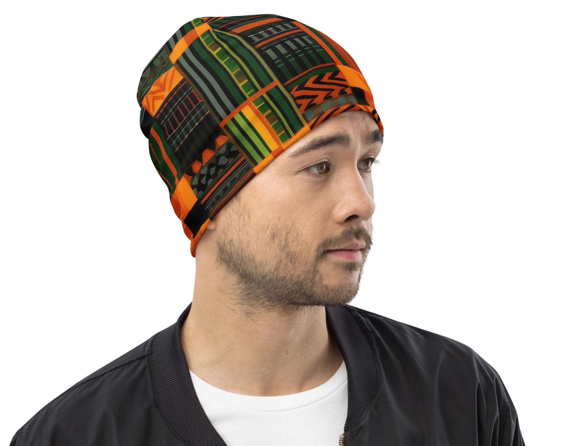 Chilly Days - Mens Beanie - African Kente Pattern