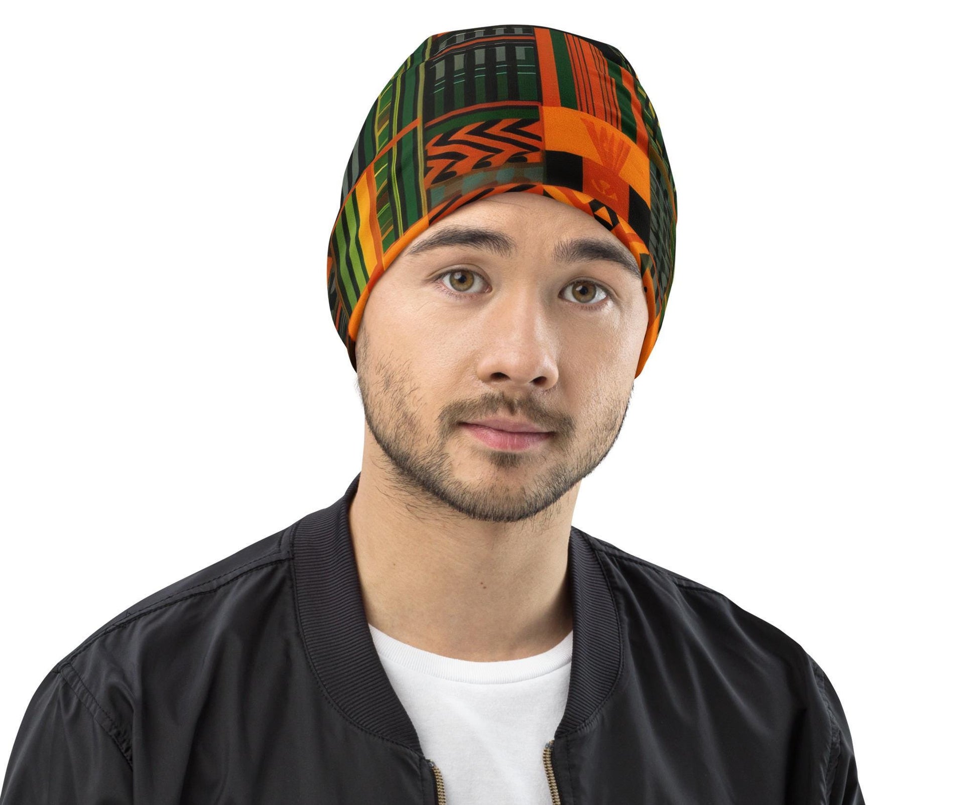 Chilly Days - Mens Beanie - African Kente Pattern