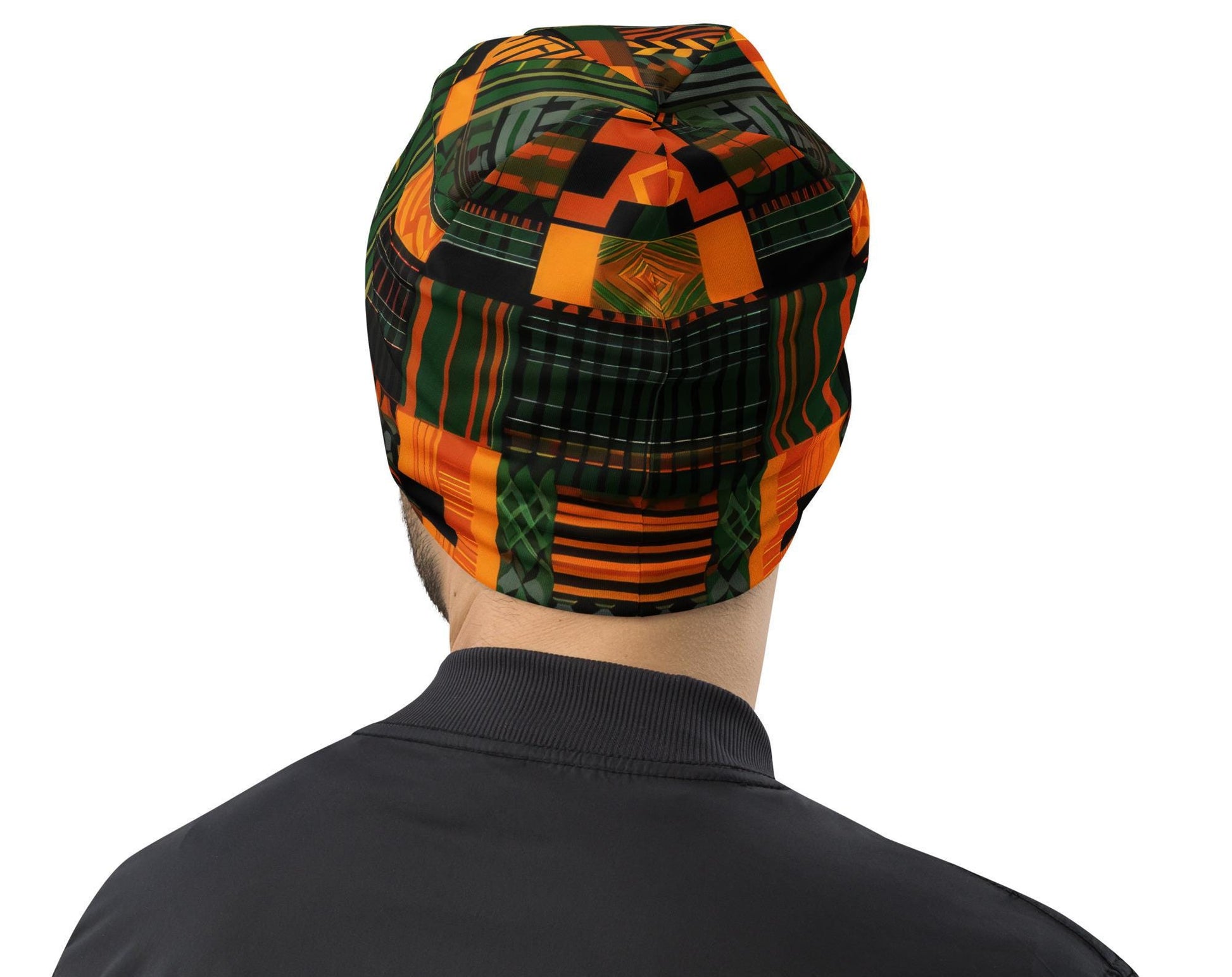 Chilly Days - Mens Beanie - African Kente Pattern