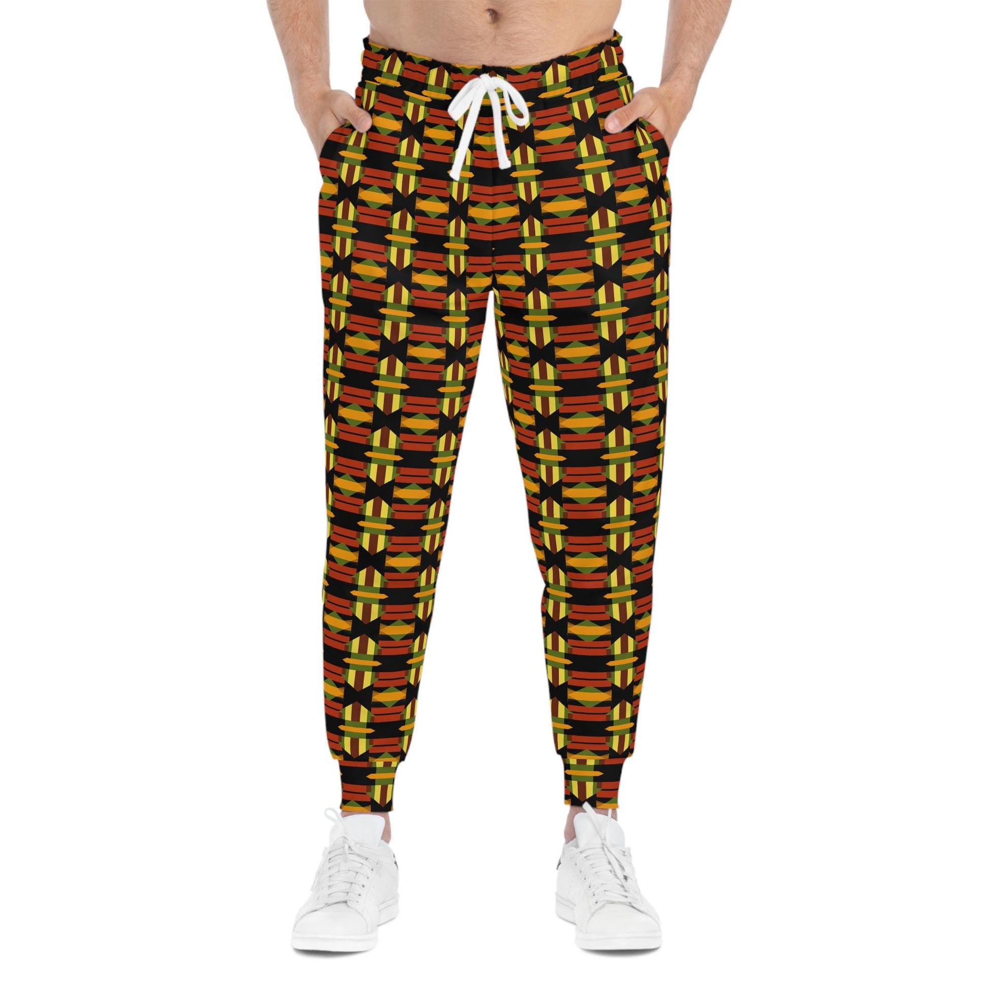 Sunburst -  Mens - Athletic Joggers - African Kente Pattern