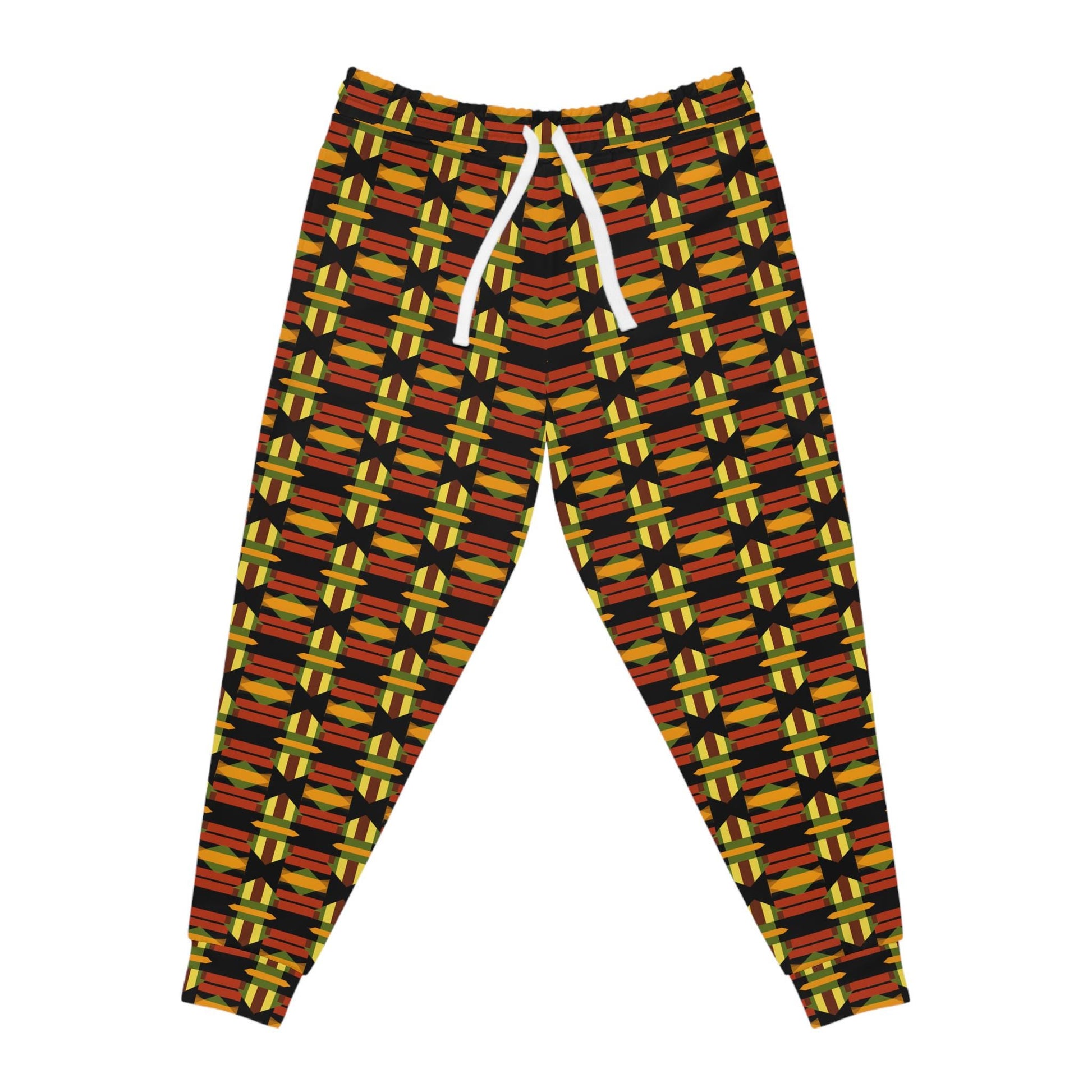 Sunburst -  Mens - Athletic Joggers - African Kente Pattern