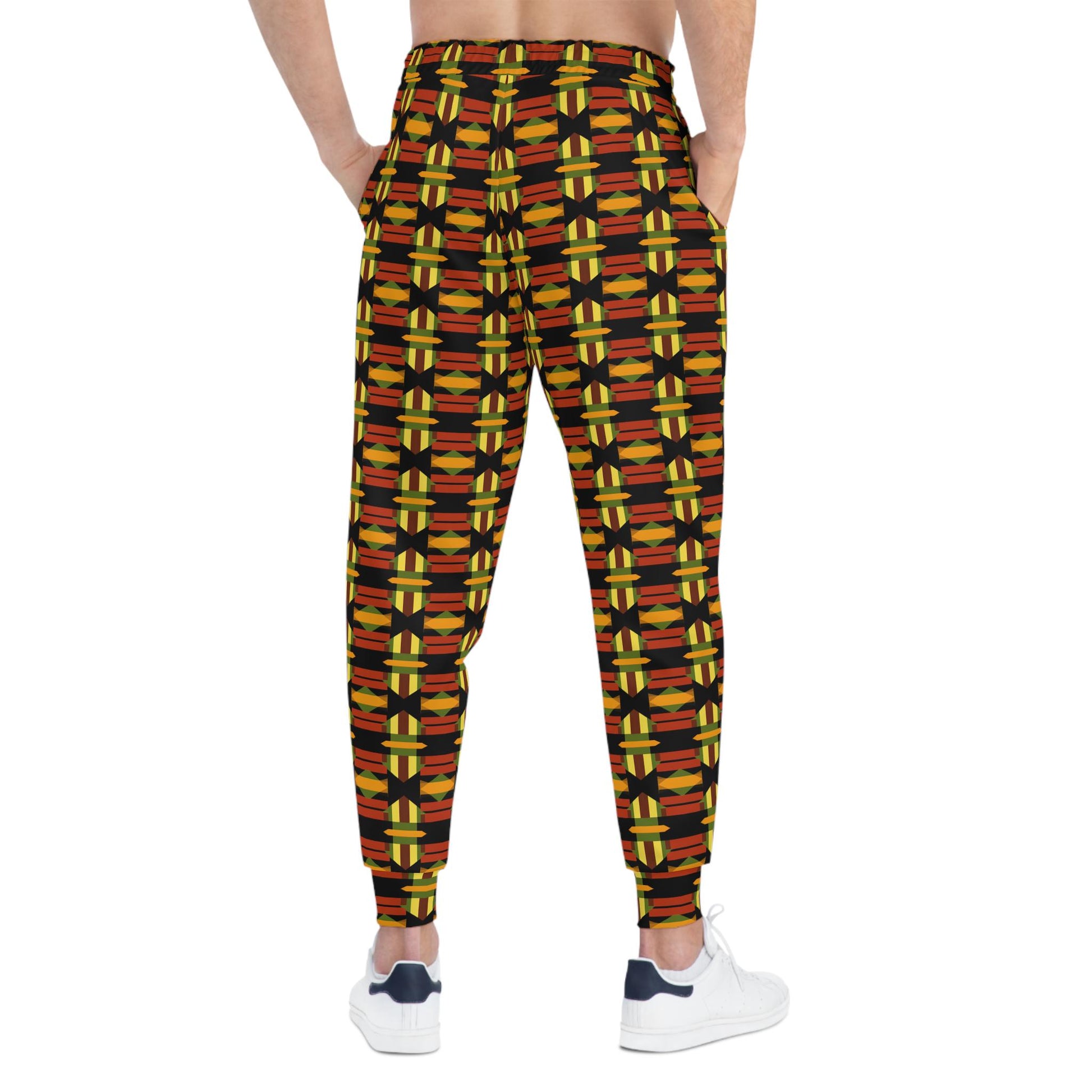 Sunburst -  Mens - Athletic Joggers - African Kente Pattern