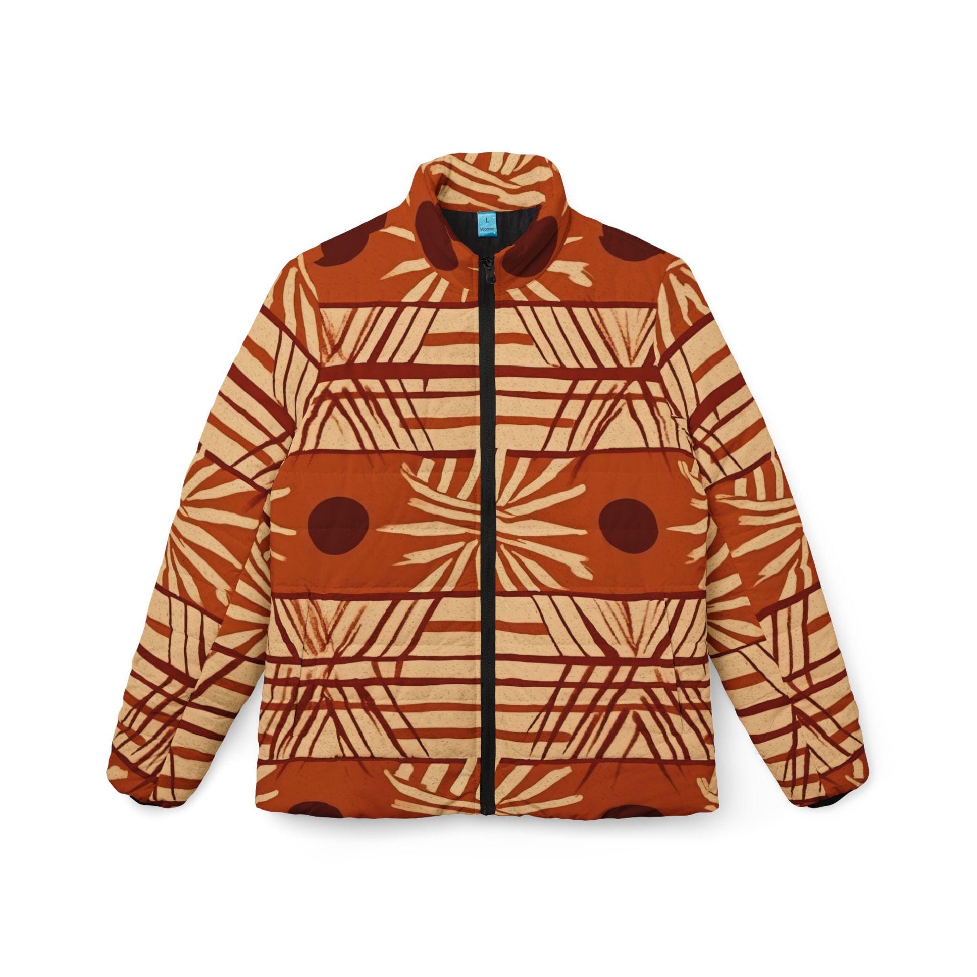 Bamboo - Womens - Puffer Jacket - African - Mud Cloth Pattern - Jackets & Coats - KumbatiaKulture