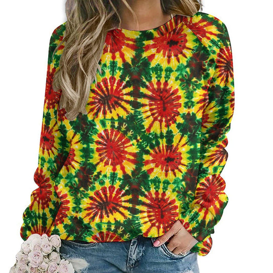 Rasta Tie - Womens - Sweatshirt Designs - Jamaican - Rastafarian pattern - Sweatshirts - KumbatiaKulture