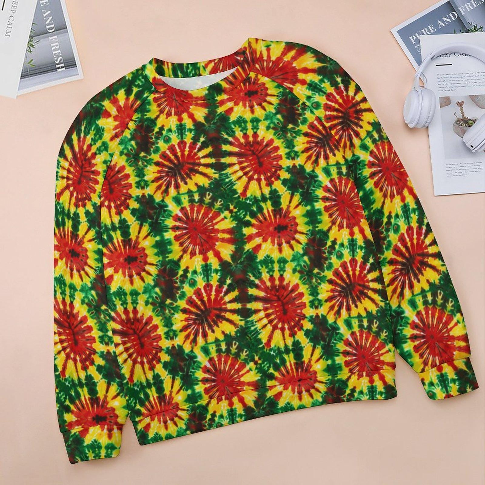 Rasta Tie - Womens - Sweatshirt Designs - Jamaican - Rastafarian pattern - Sweatshirts - KumbatiaKulture