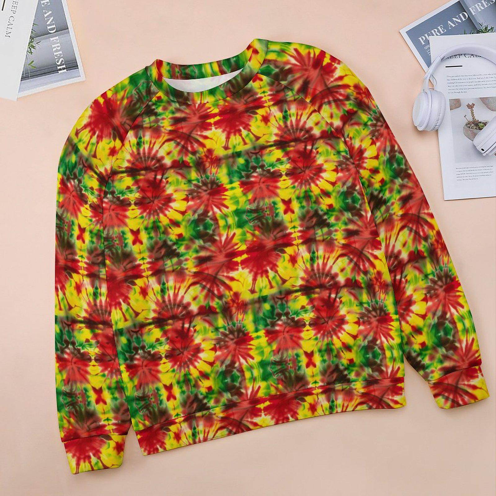 Colors - Womens - Sweatshirt Designs - Tie Dyed - Jamaican - Rastafarian Pattern