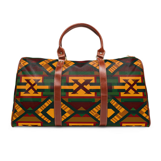 Pyramids of Giza - Waterproof Travel Bag - African - Kente Pattern - Duffel Bags - KumbatiaKulture