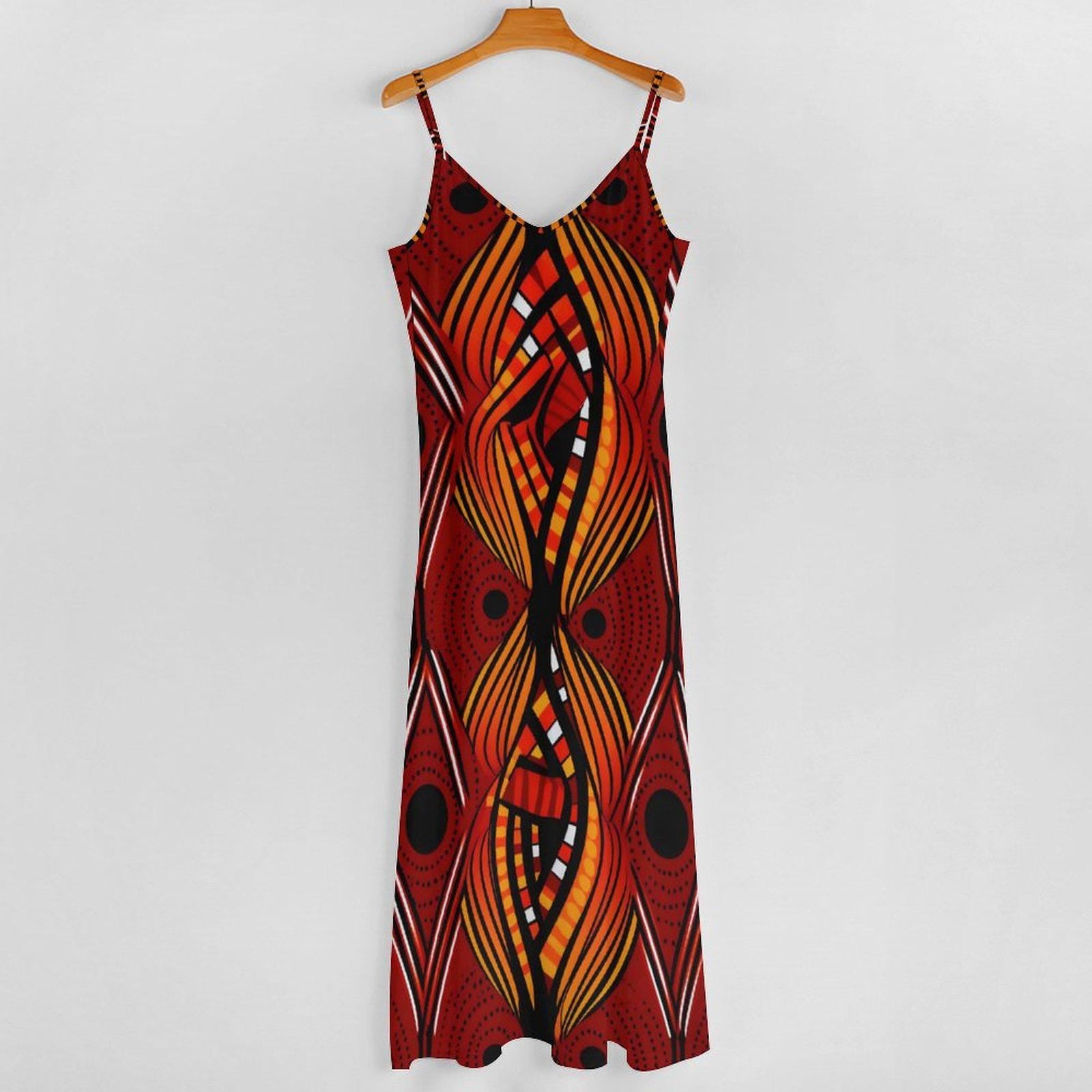 PuPa - Womens - Ankle-length Slip Dress - African - Ankara Pattern