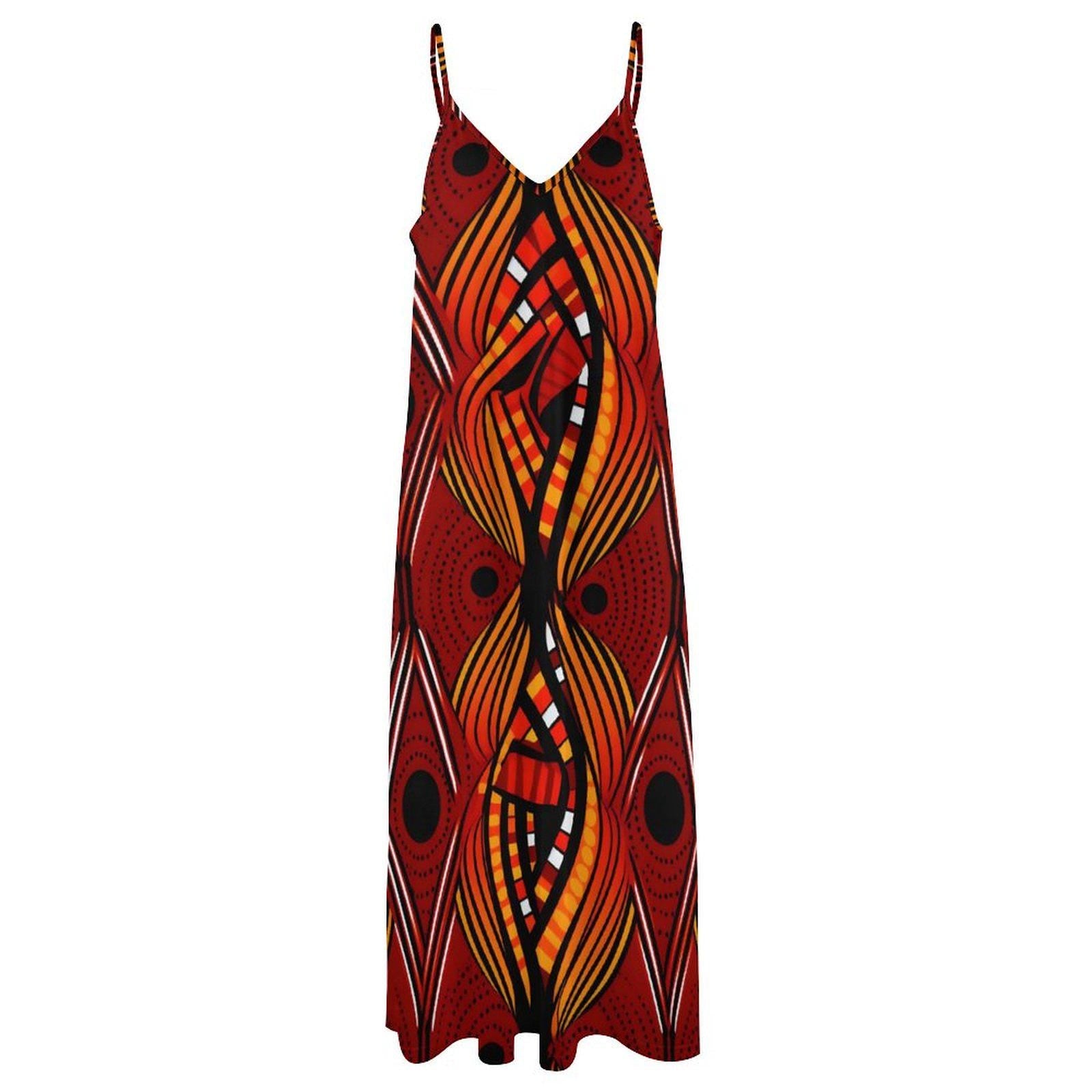 PuPa - Womens - Ankle-length Slip Dress - African - Ankara Pattern