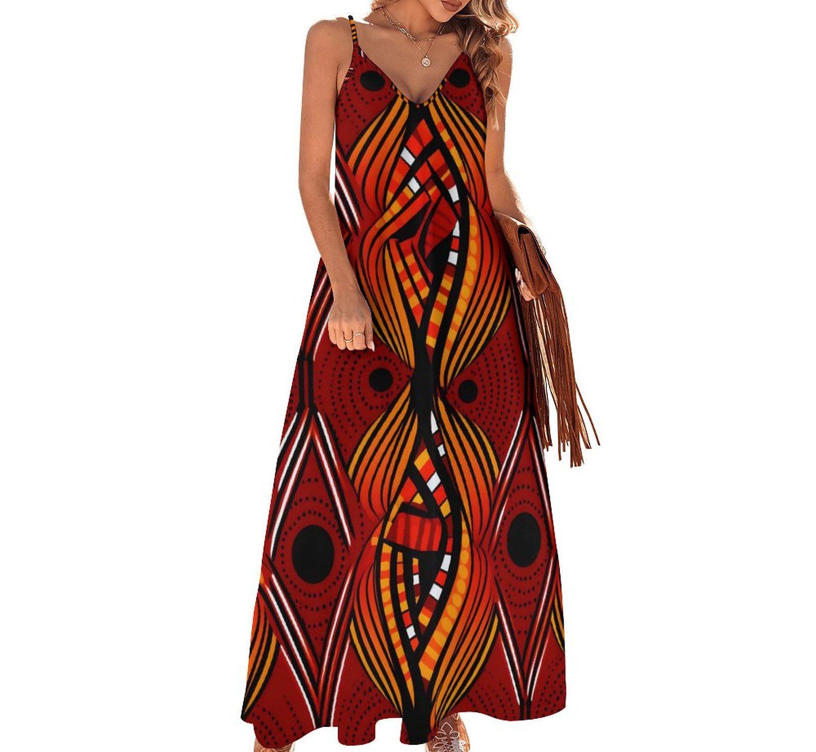 PuPa - Womens - Ankle-length Slip Dress - African - Ankara Pattern