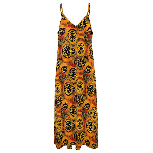 Zofiira - Womens - Ankle-length Slip Dress - African - Ankara Pattern - Dresses - KumbatiaKulture