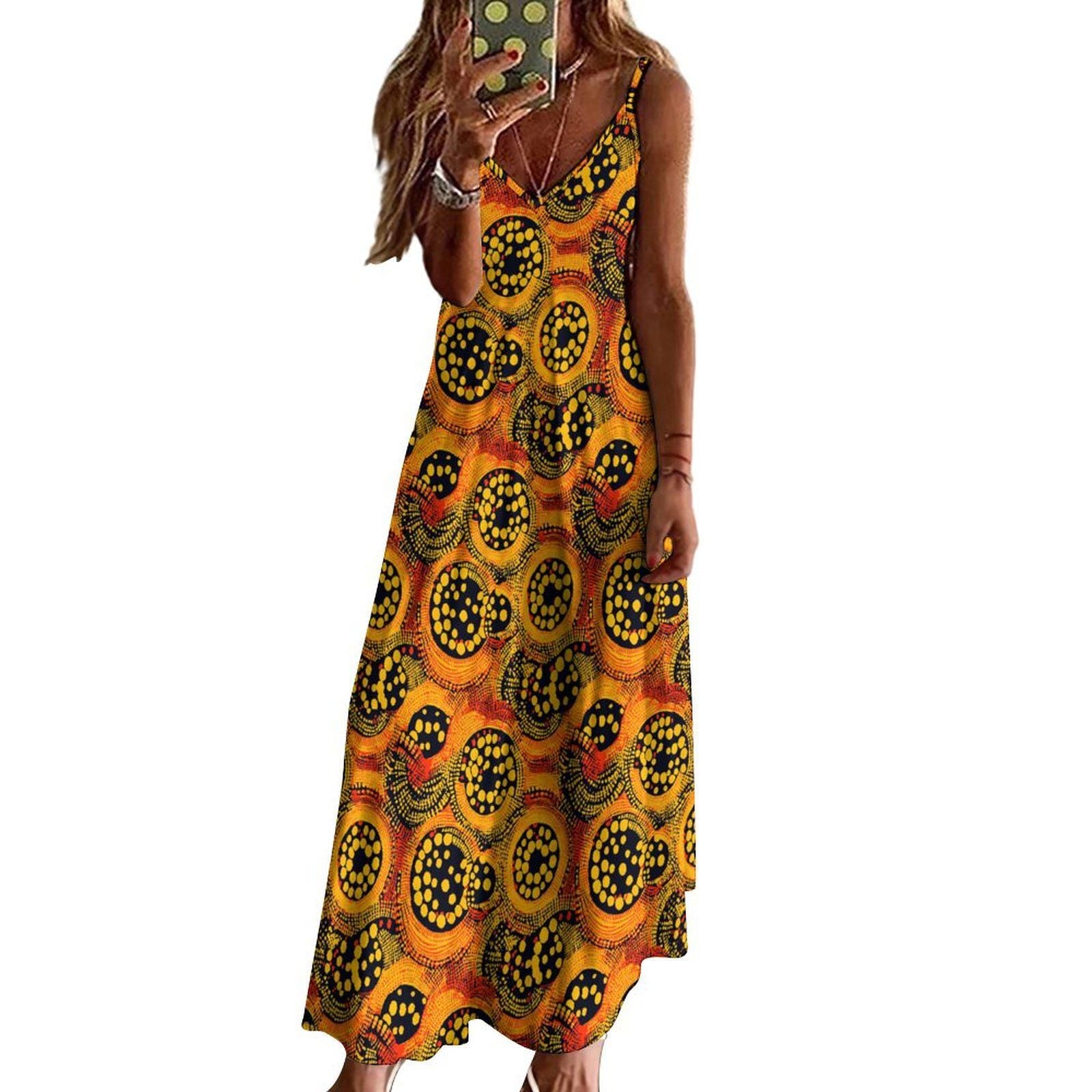 Zofiira - Womens - Ankle-length Slip Dress - African - Ankara Pattern - Dresses - KumbatiaKulture